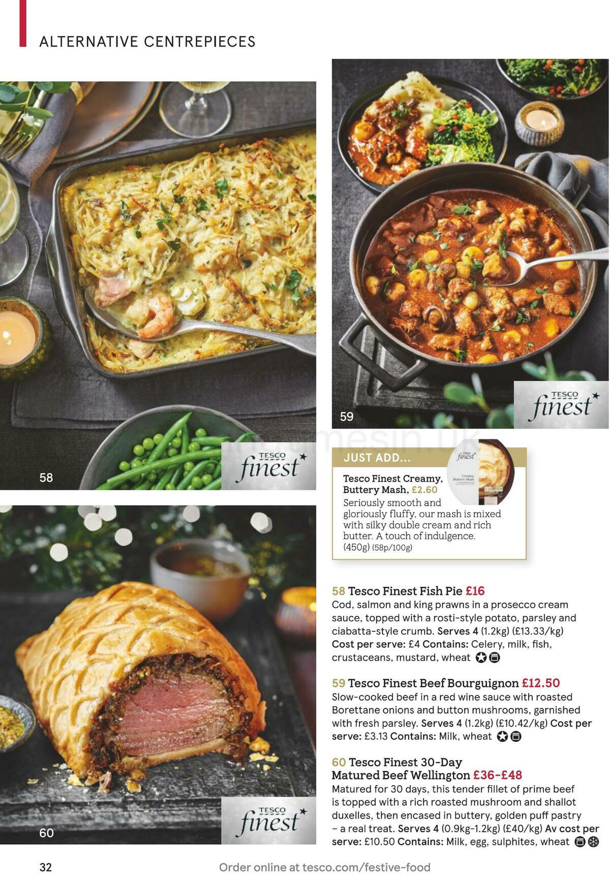 TESCO Festive Food To Order Offers from 18 November