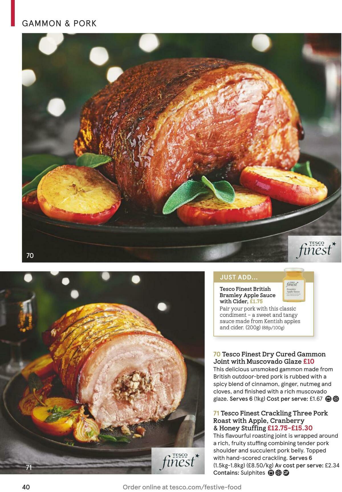 TESCO Festive Food To Order Offers from 18 November