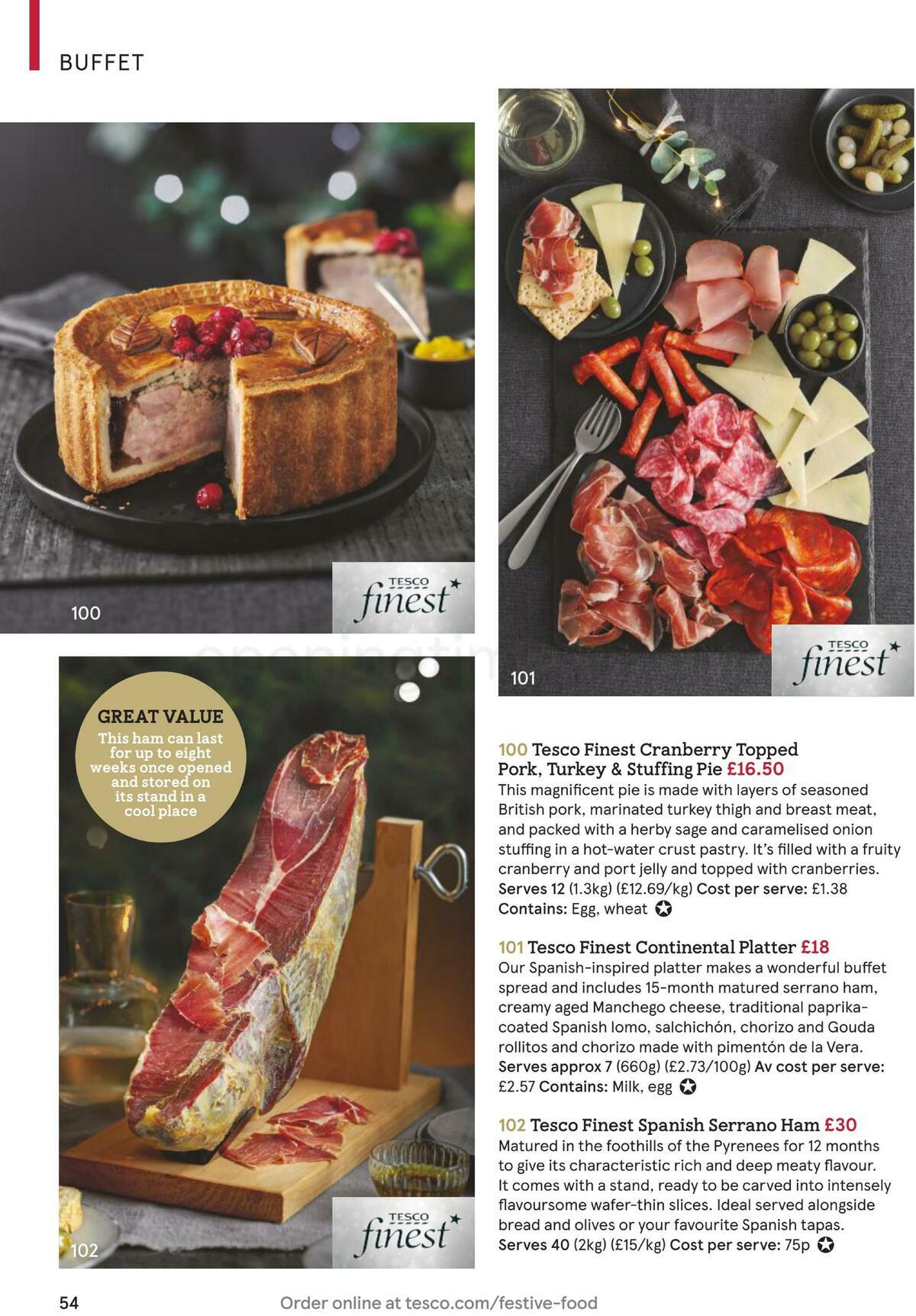 TESCO Festive Food To Order Offers from 18 November