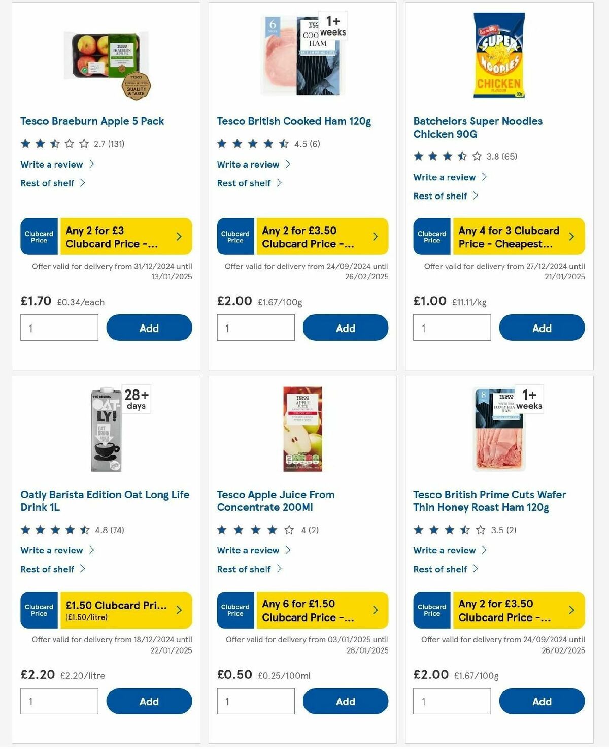TESCO Offers from 9 January