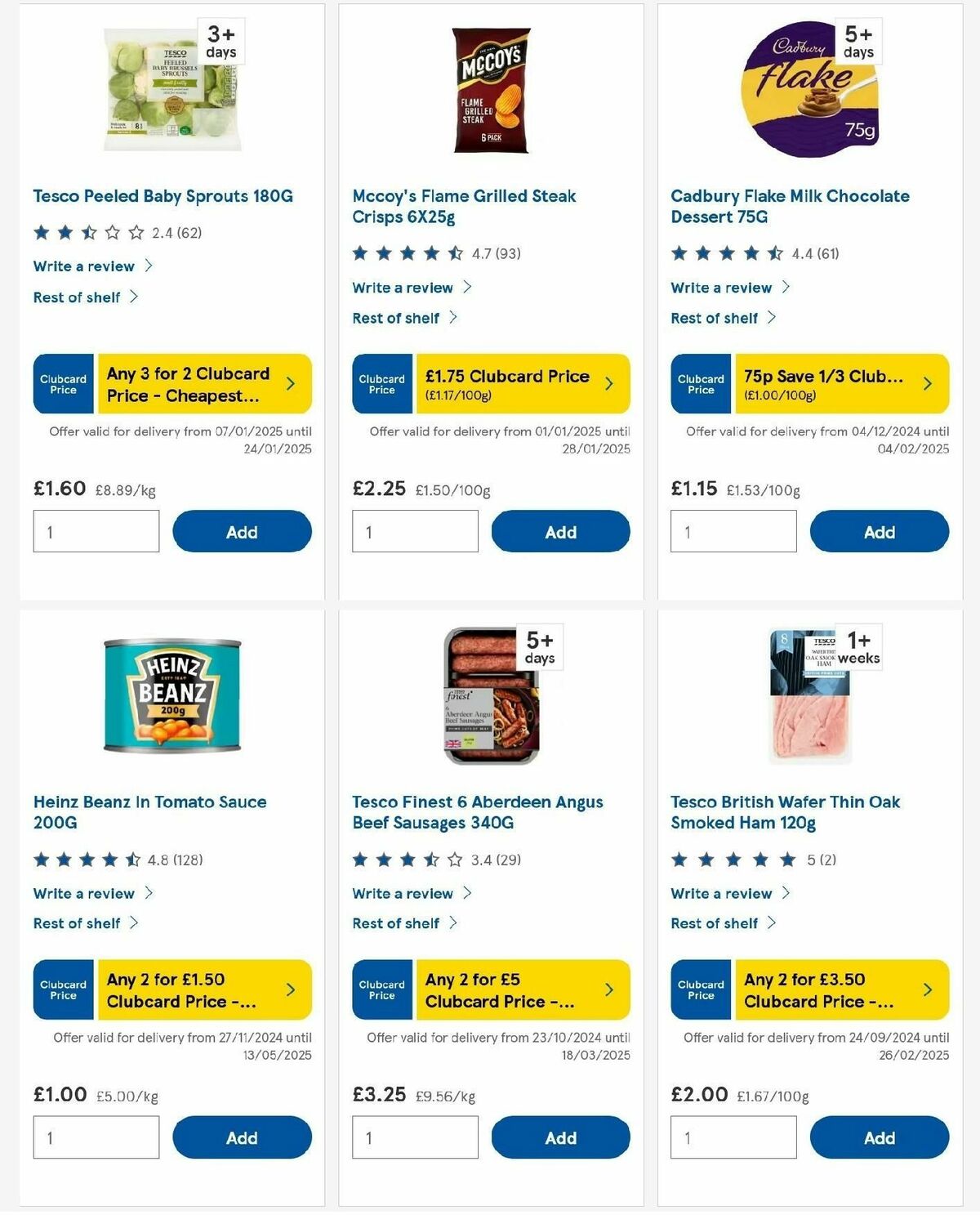 TESCO Offers from 16 January