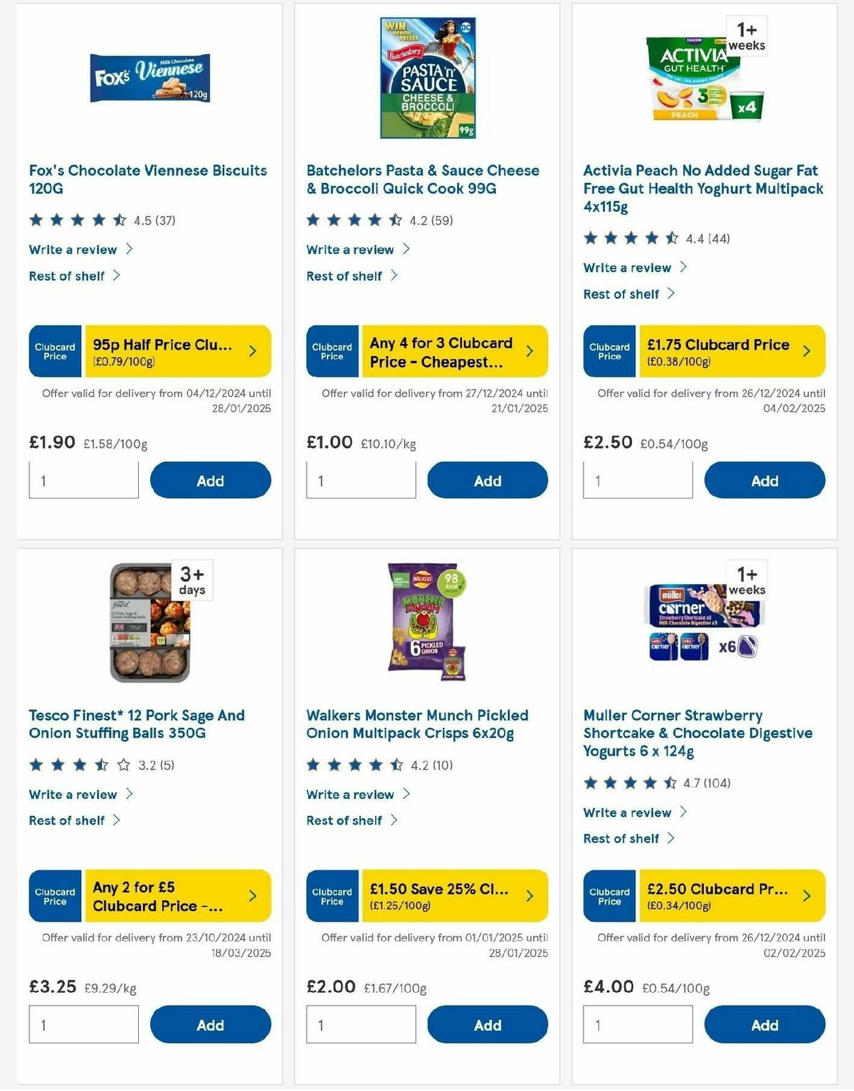 TESCO Offers from 16 January