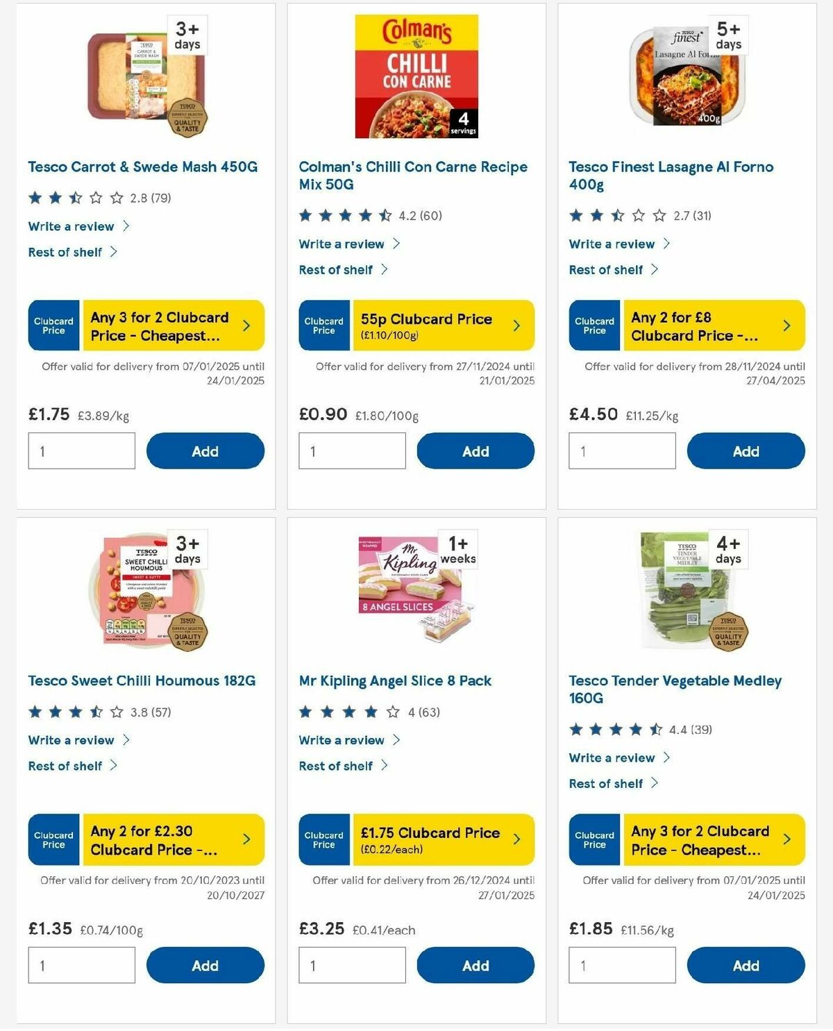 TESCO Offers from 16 January