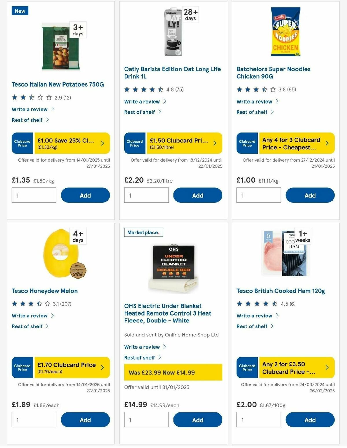 TESCO Offers from 16 January