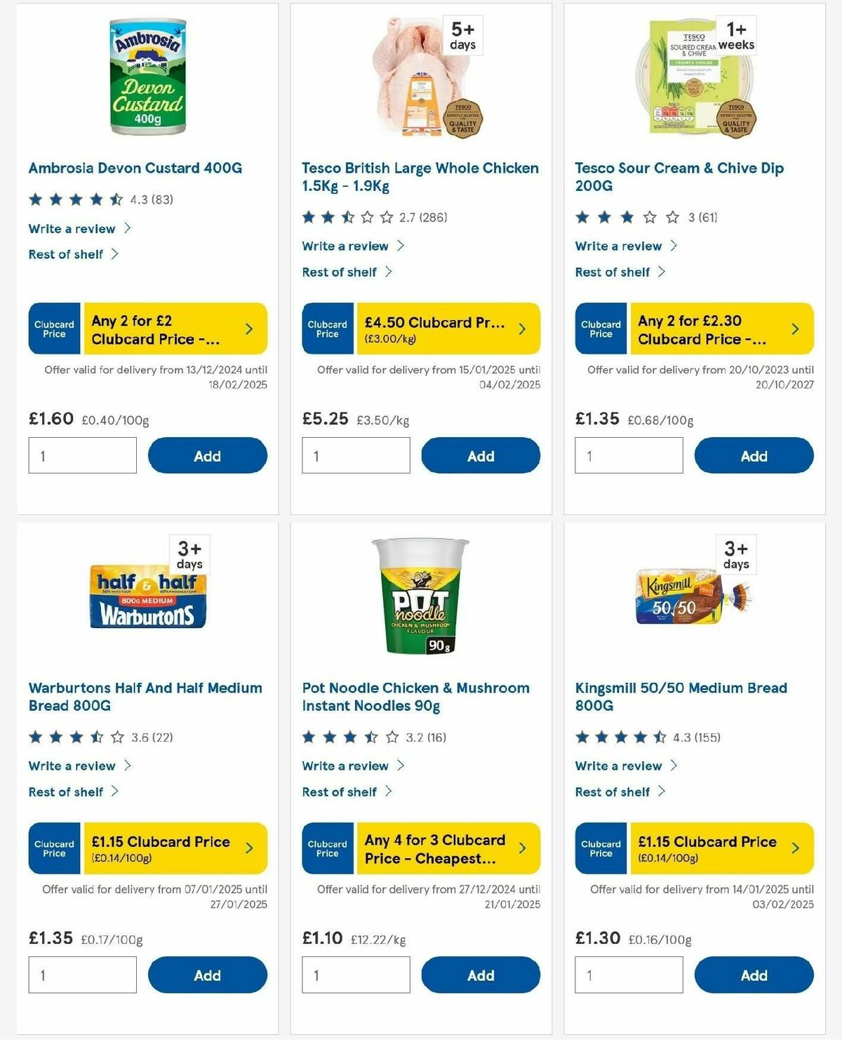 TESCO Offers from 16 January