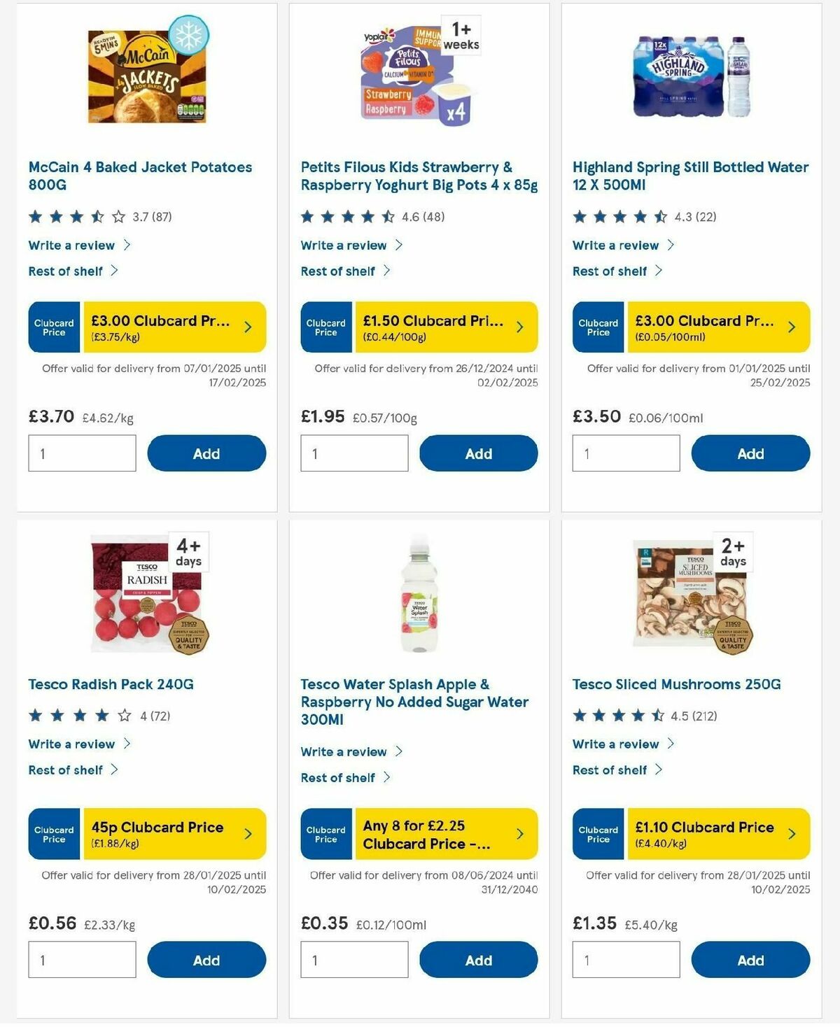 TESCO Offers from 30 January