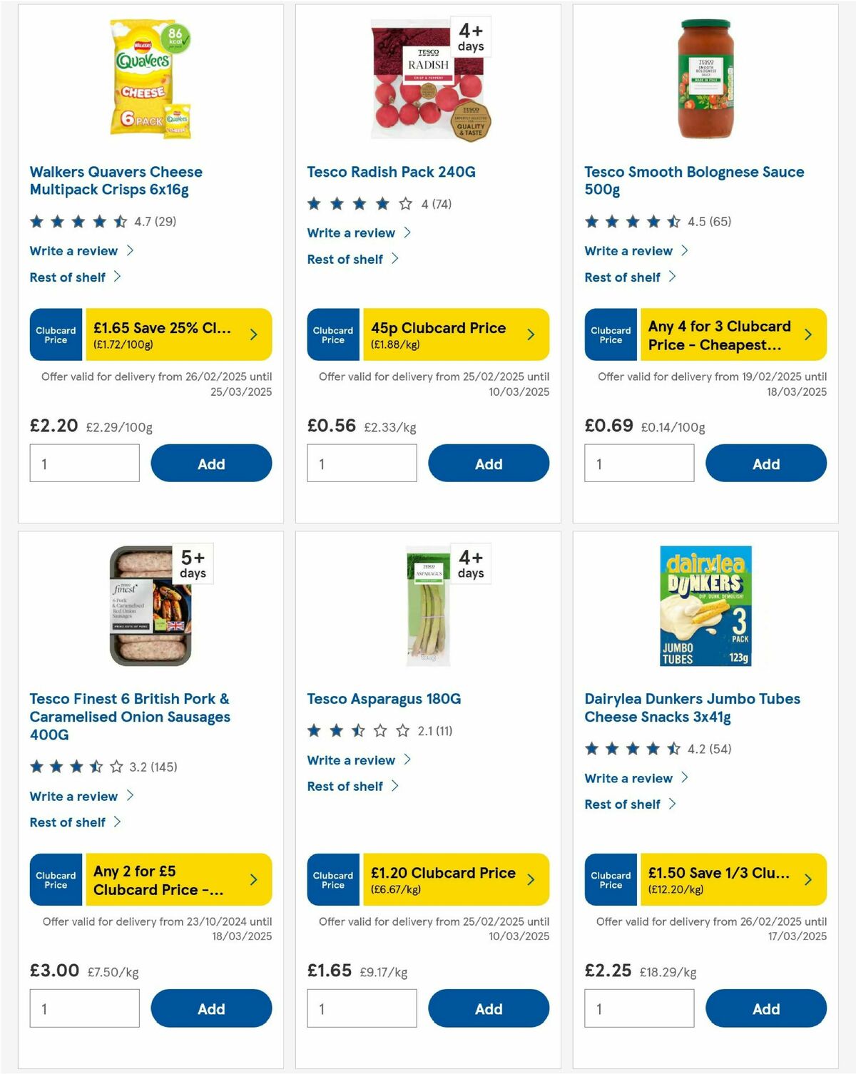 TESCO Offers from 6 March