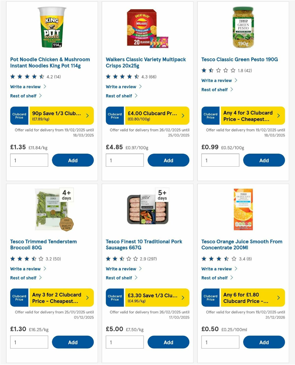 TESCO Offers from 6 March