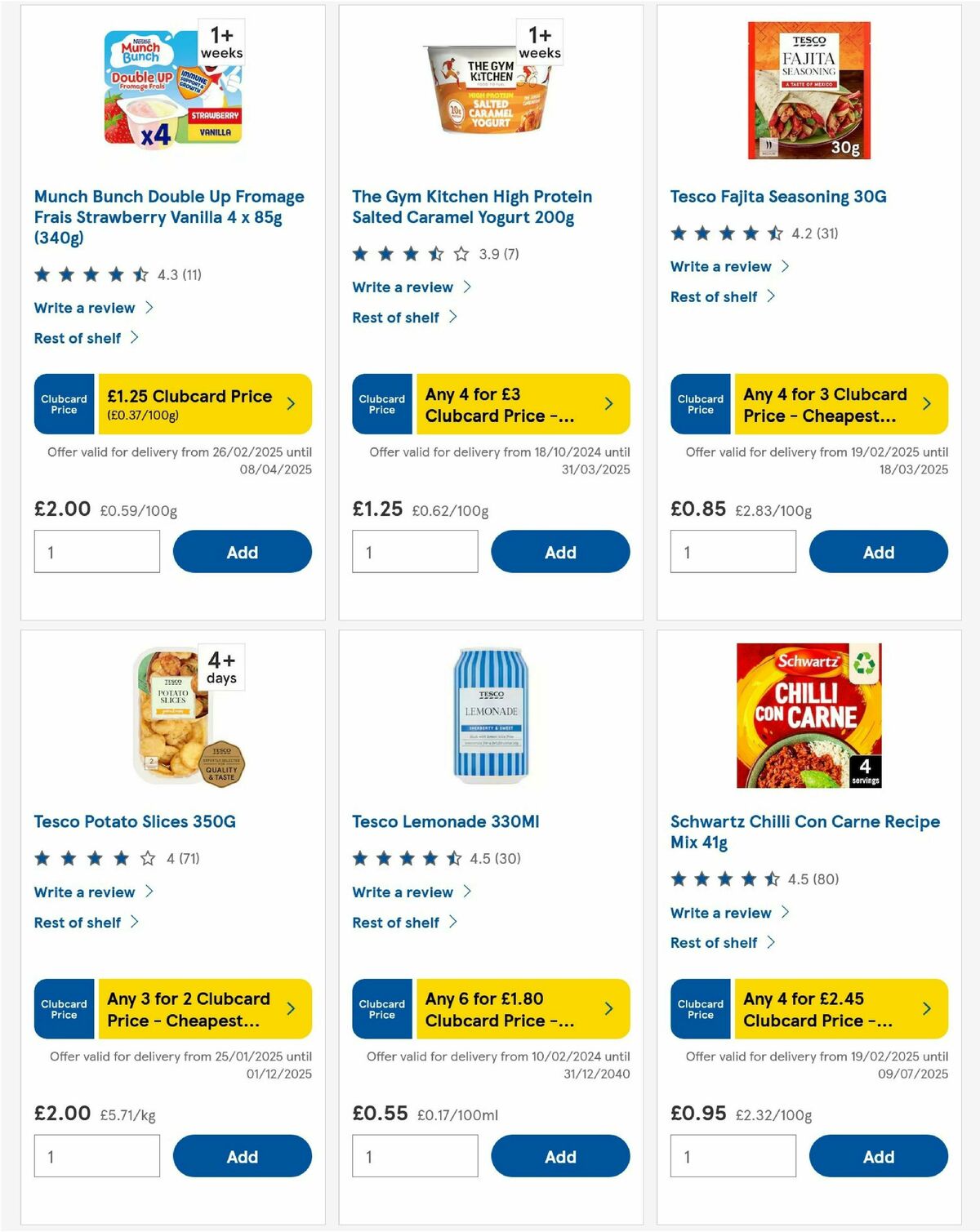 TESCO Offers from 6 March