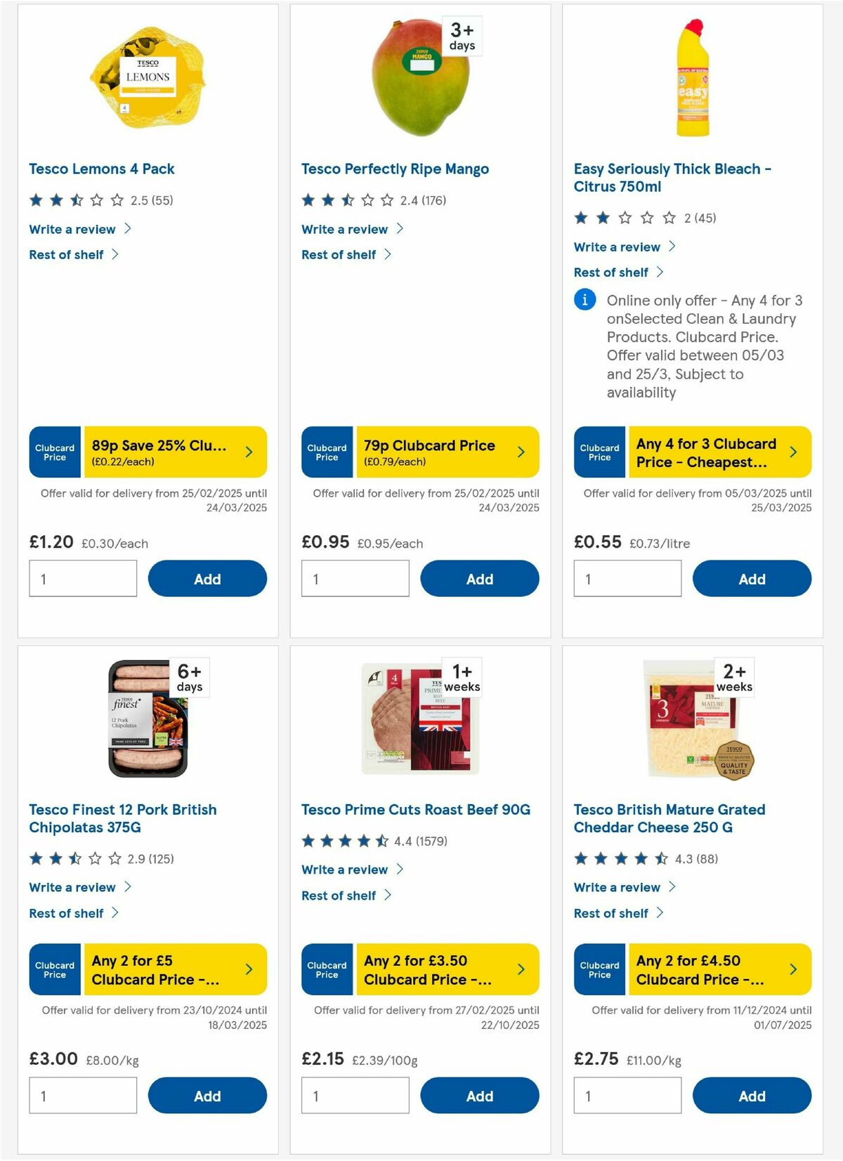 TESCO Offers from 6 March