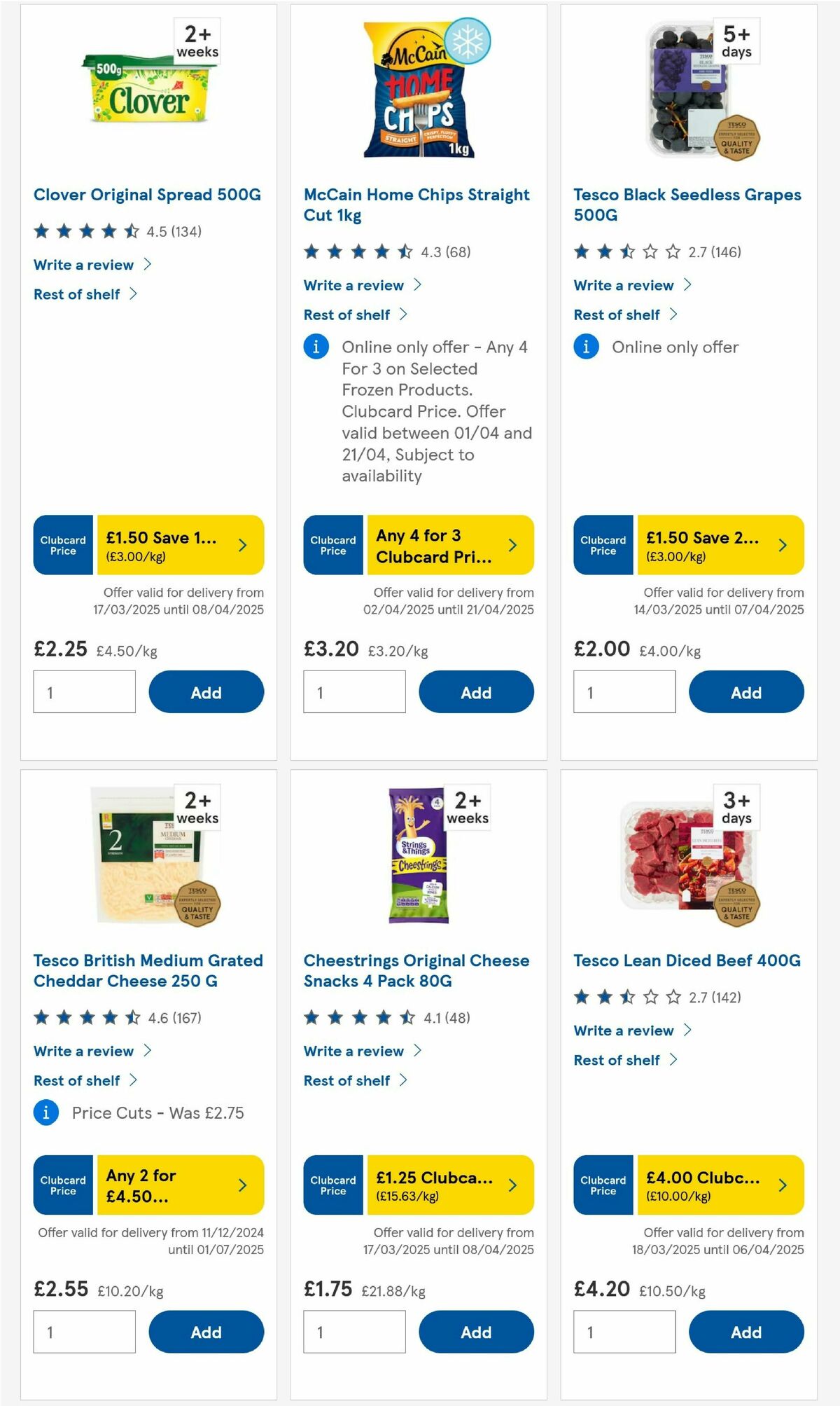 TESCO Offers from 4 April