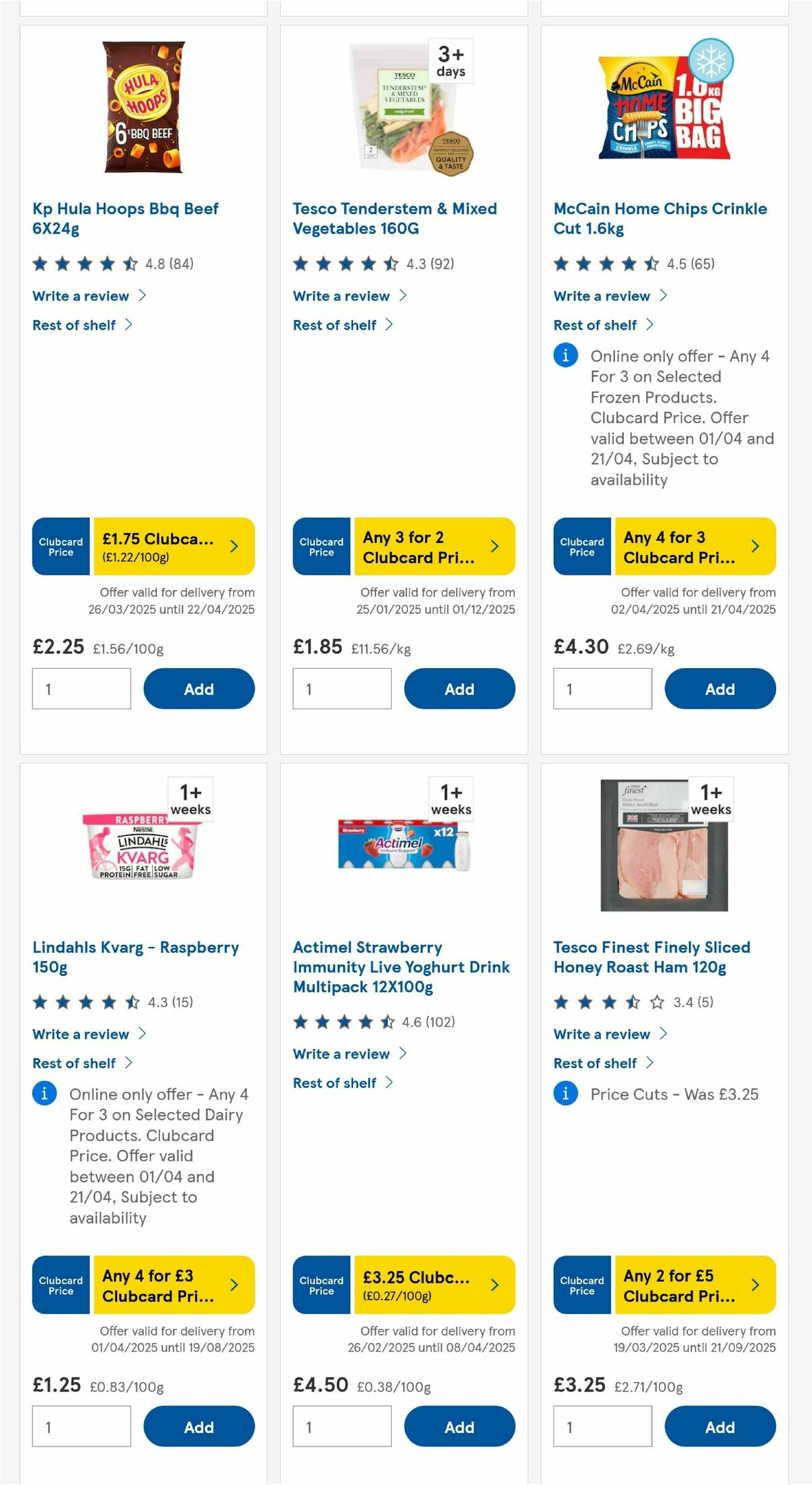 TESCO Offers from 4 April