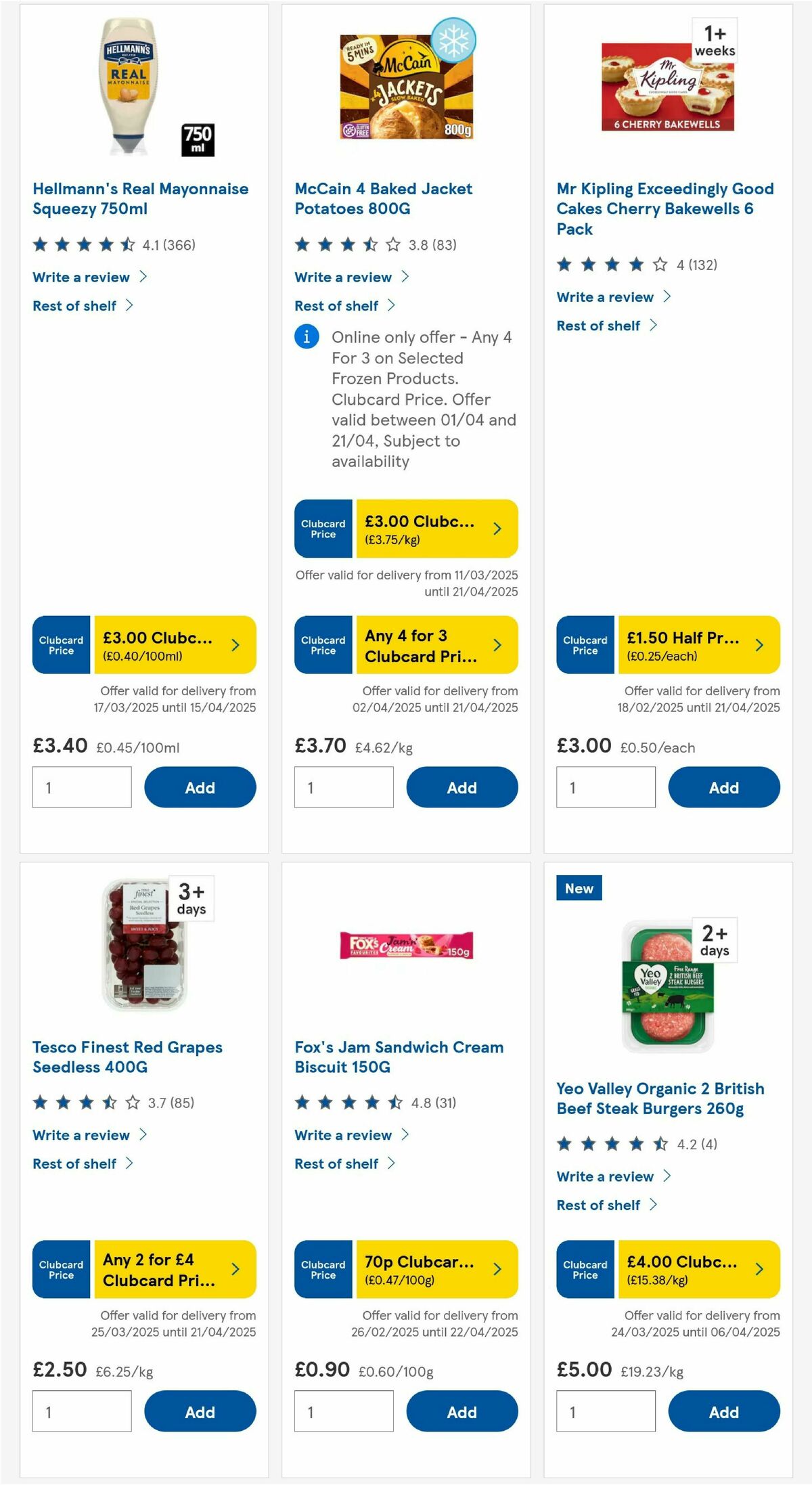 TESCO Offers from 4 April