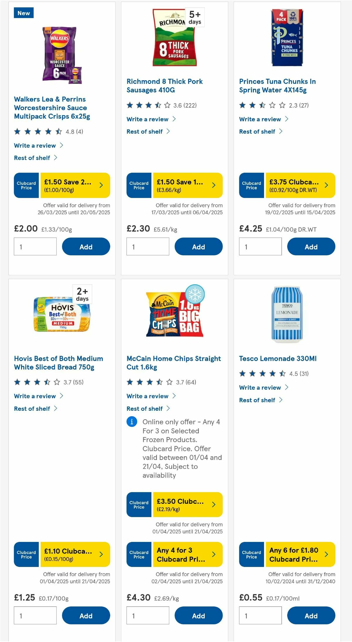 TESCO Offers from 4 April