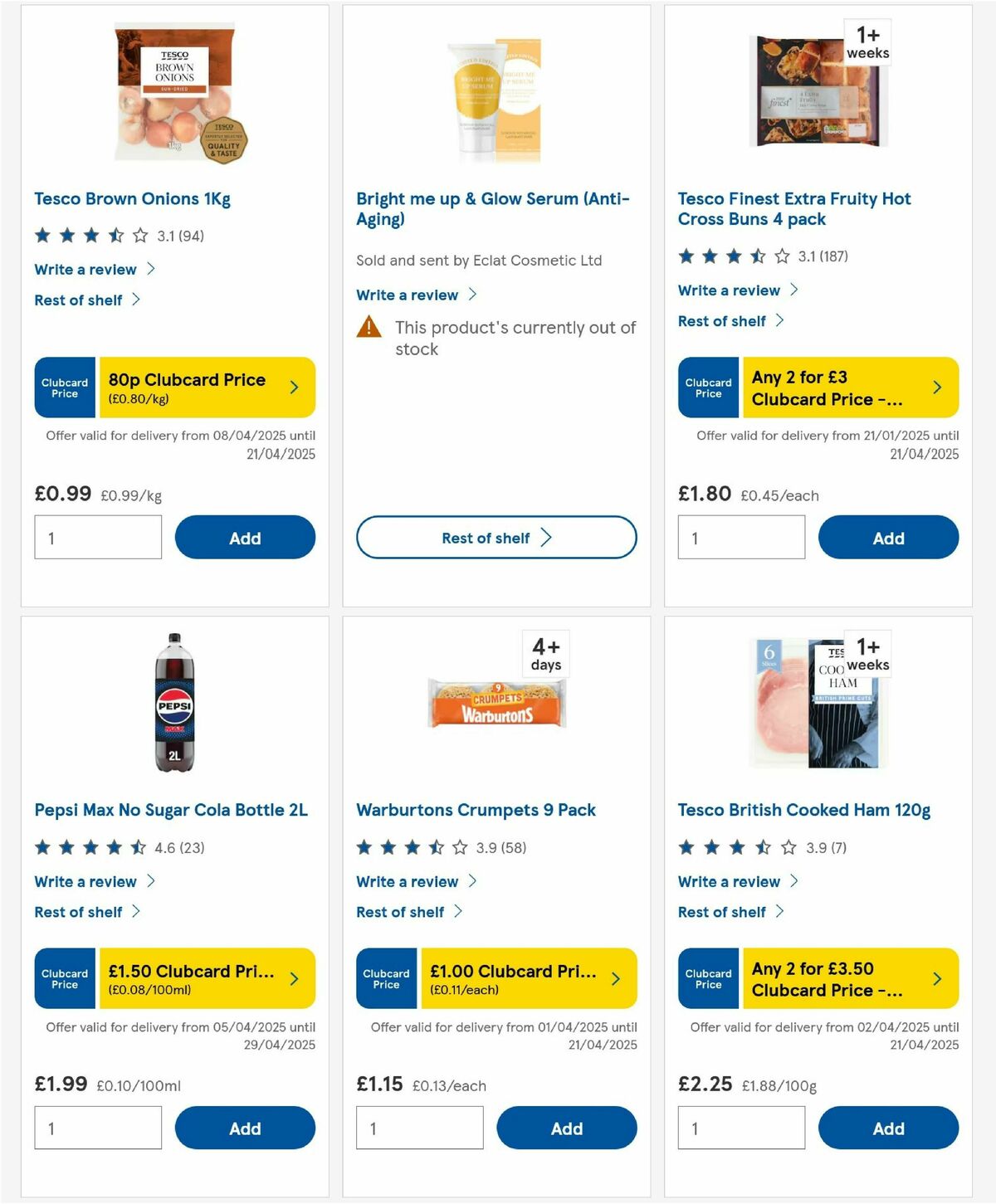 TESCO Offers from 10 April