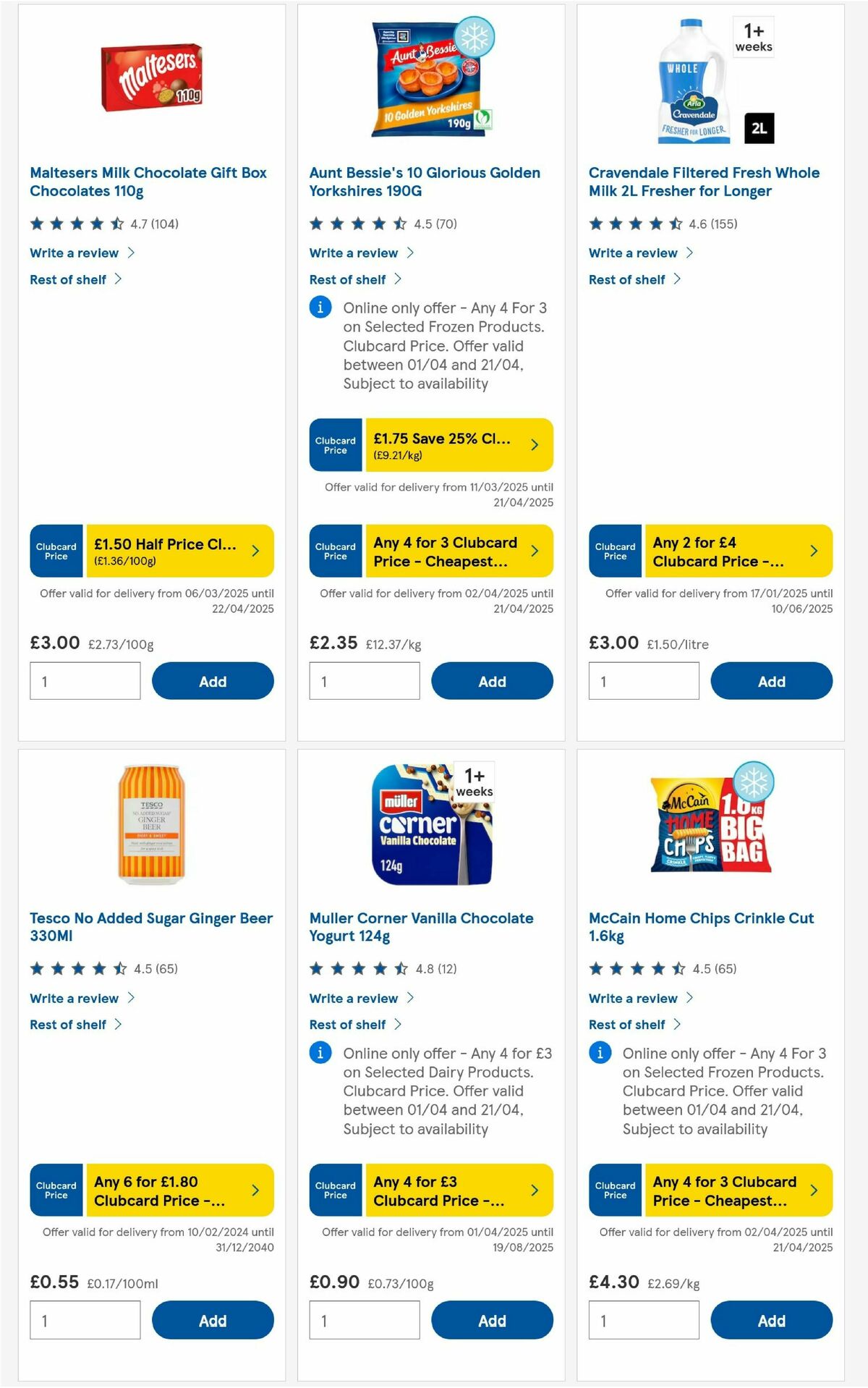 TESCO Offers from 10 April