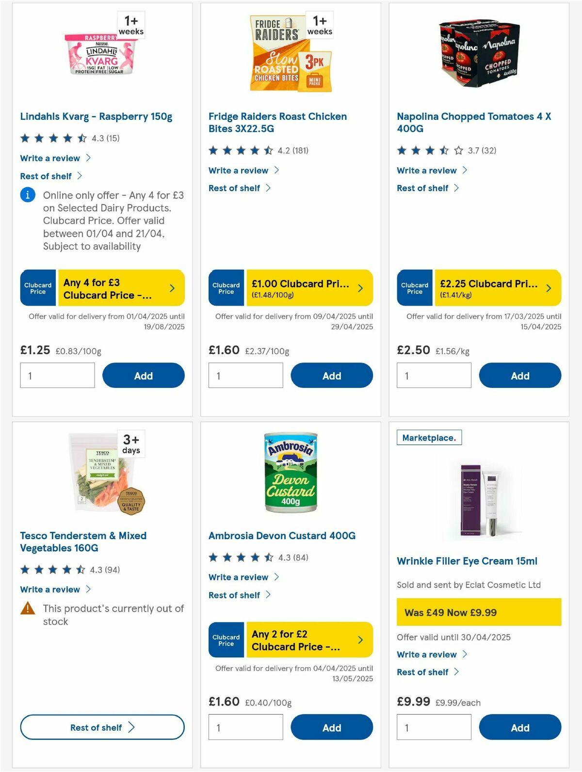TESCO Offers from 10 April