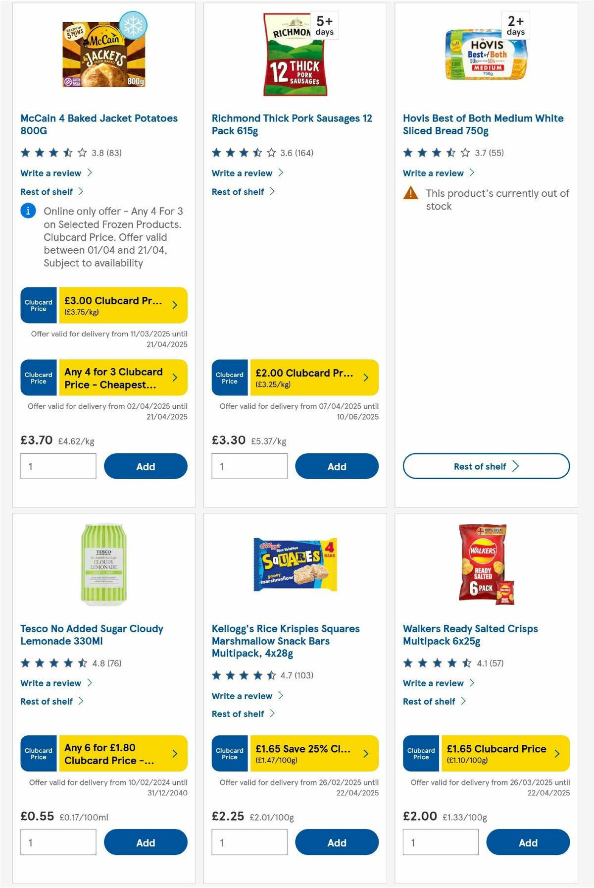 TESCO Offers from 10 April