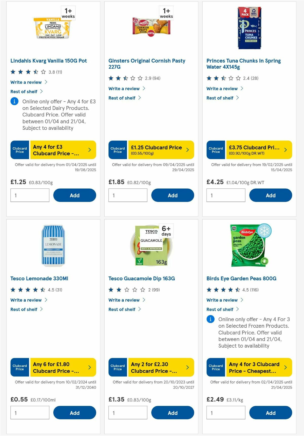 TESCO Offers from 10 April