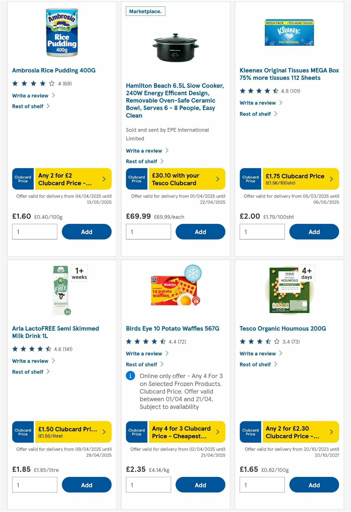 TESCO Offers from 10 April