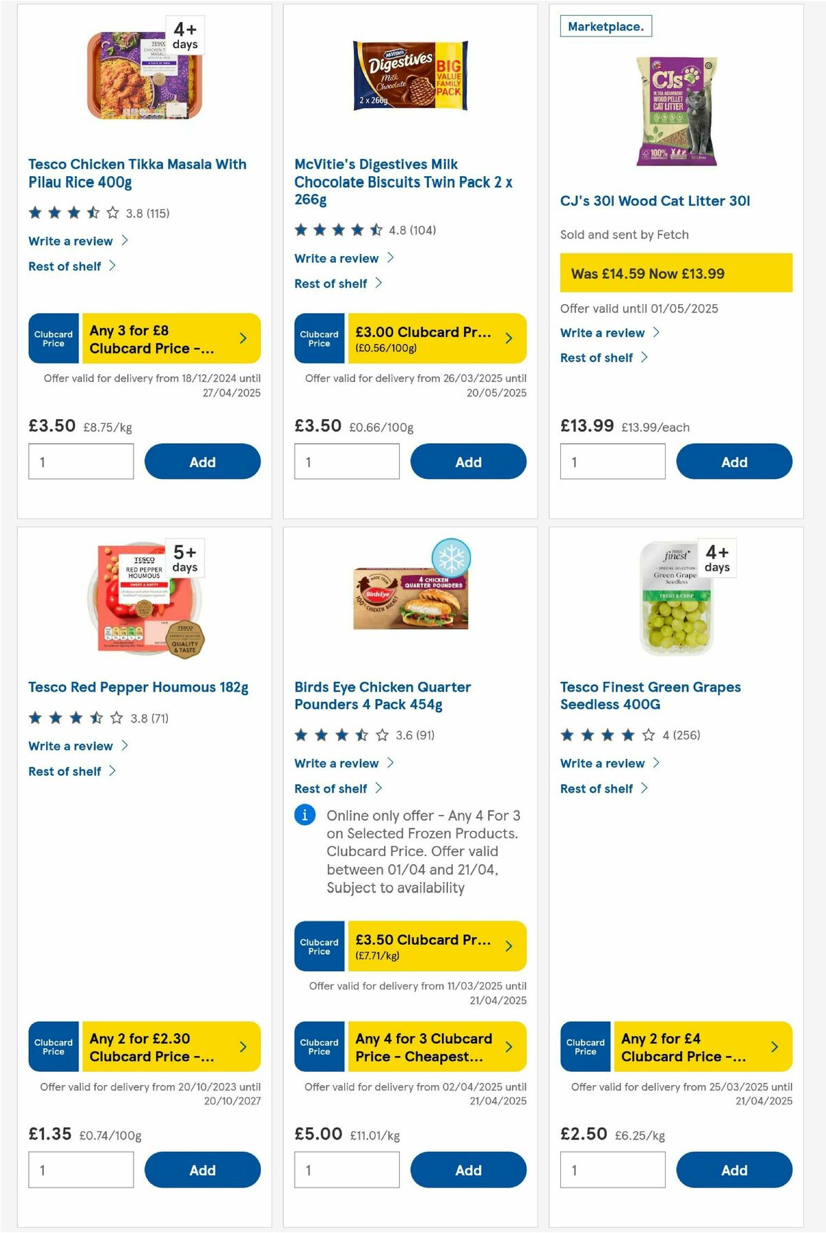 TESCO Offers from 10 April