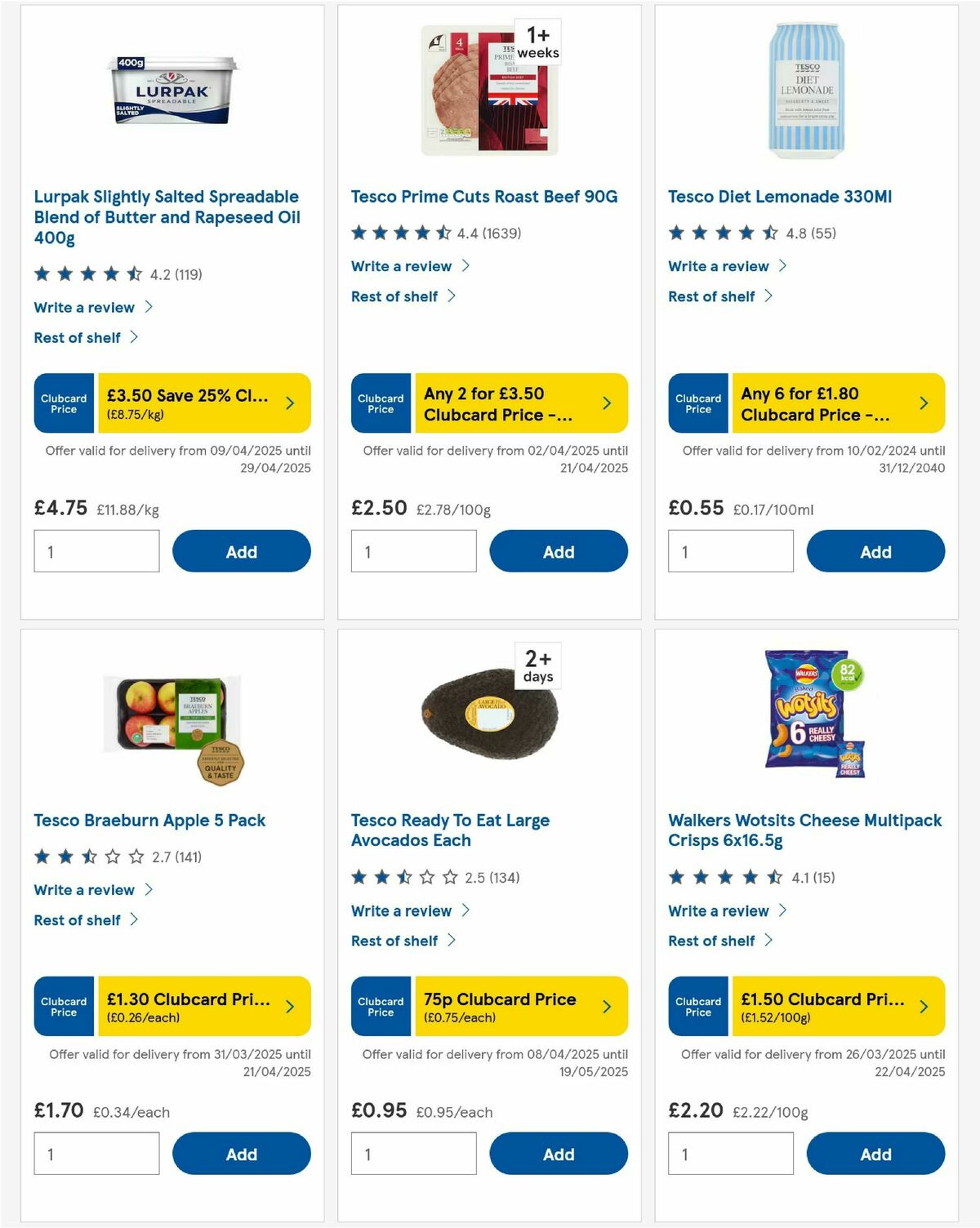 TESCO Offers from 10 April