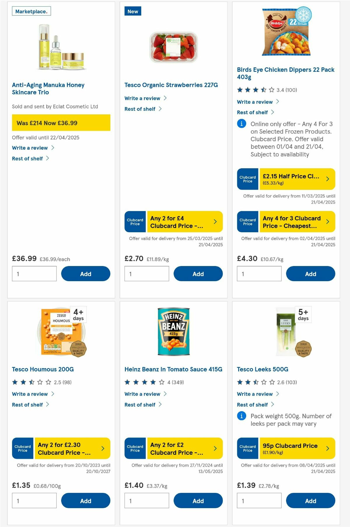 TESCO Offers from 10 April