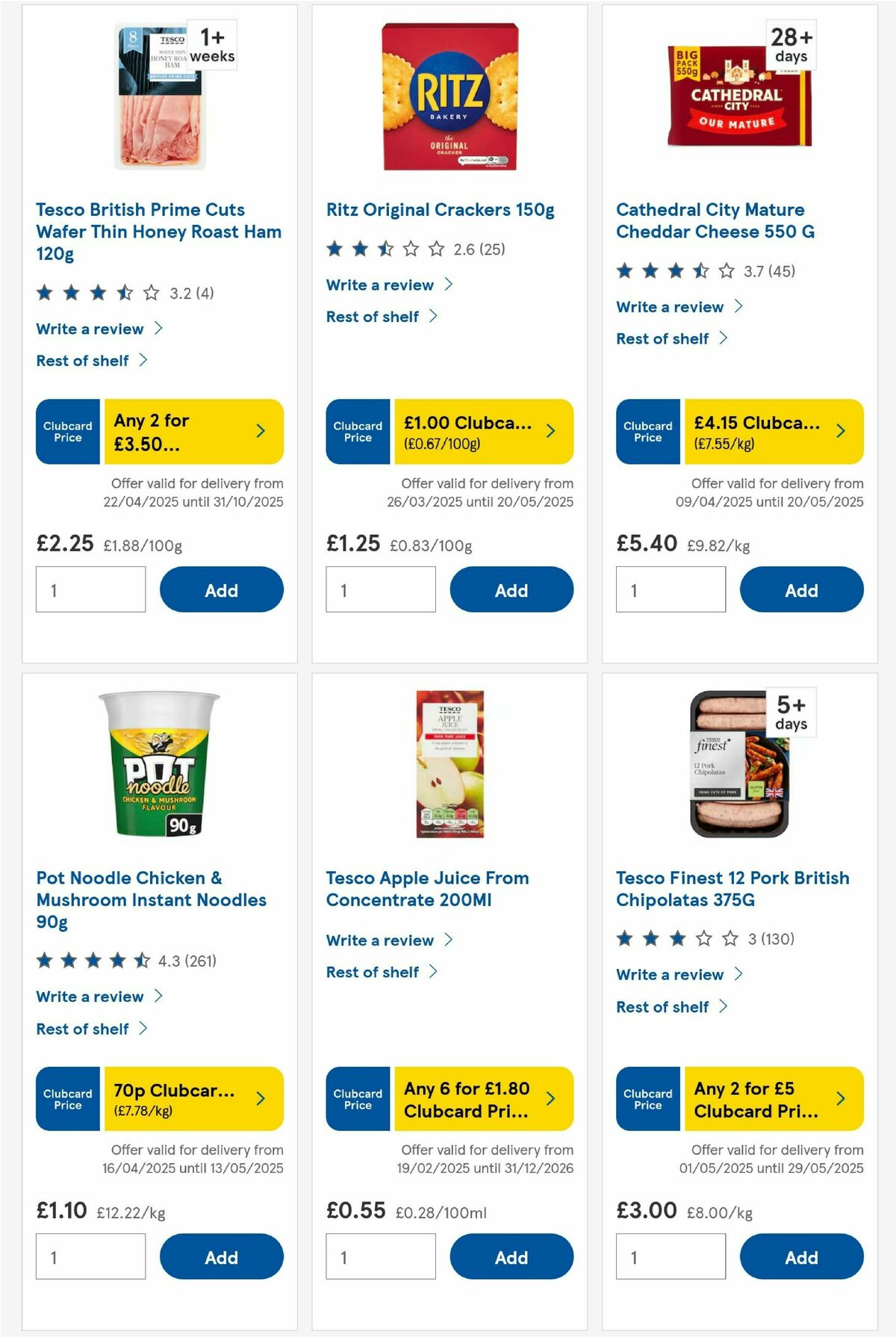 TESCO Offers from 6 May