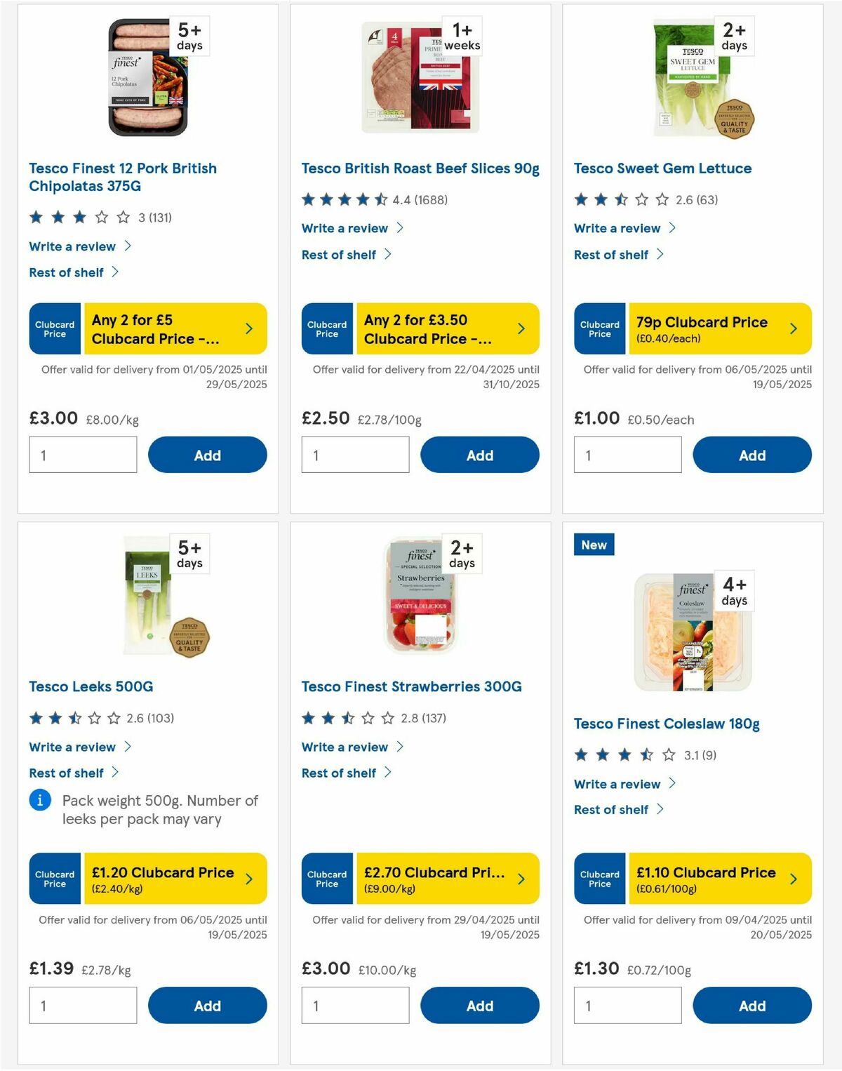 TESCO Offers from 15 May