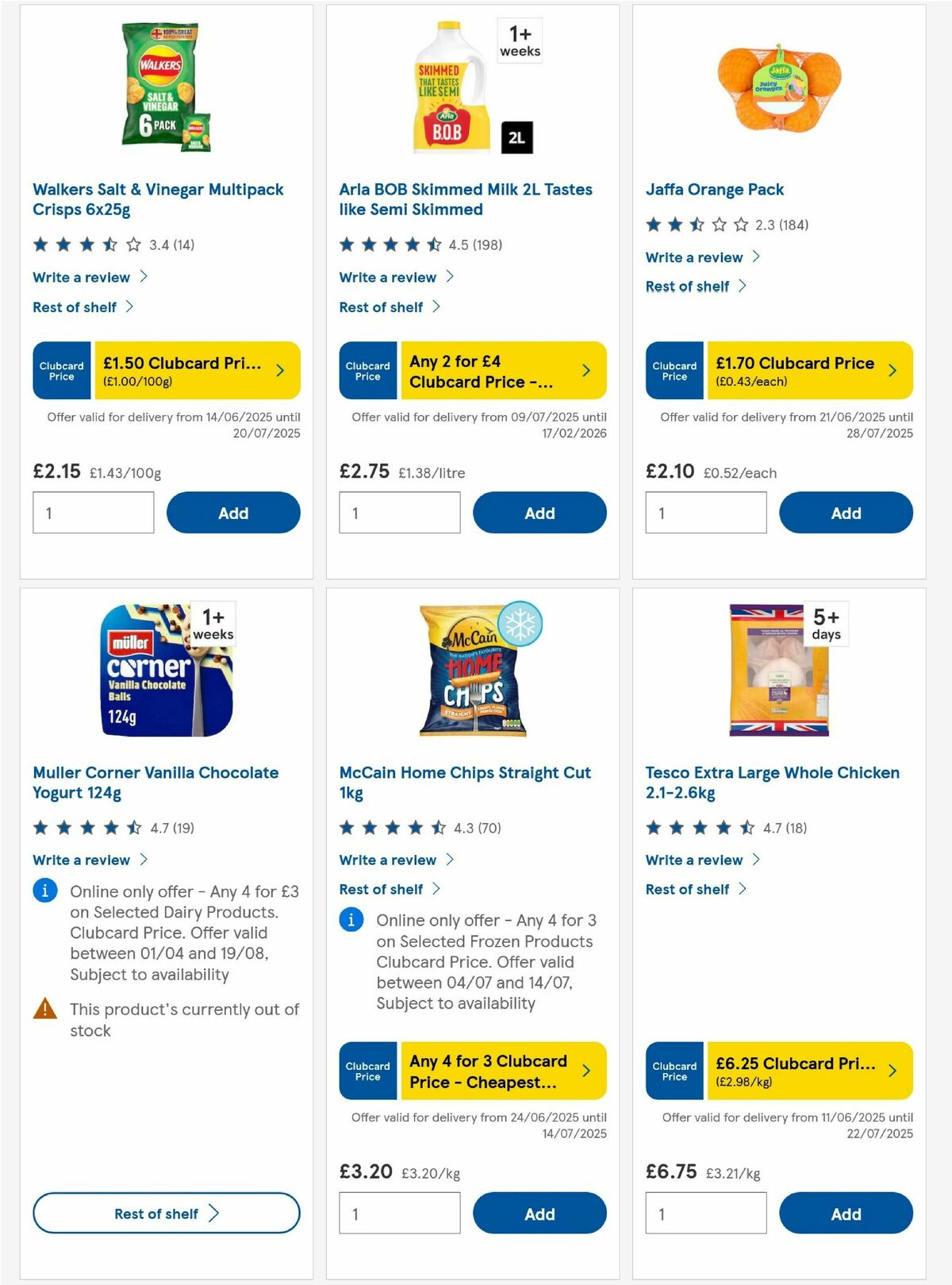 TESCO Offers from 10 July