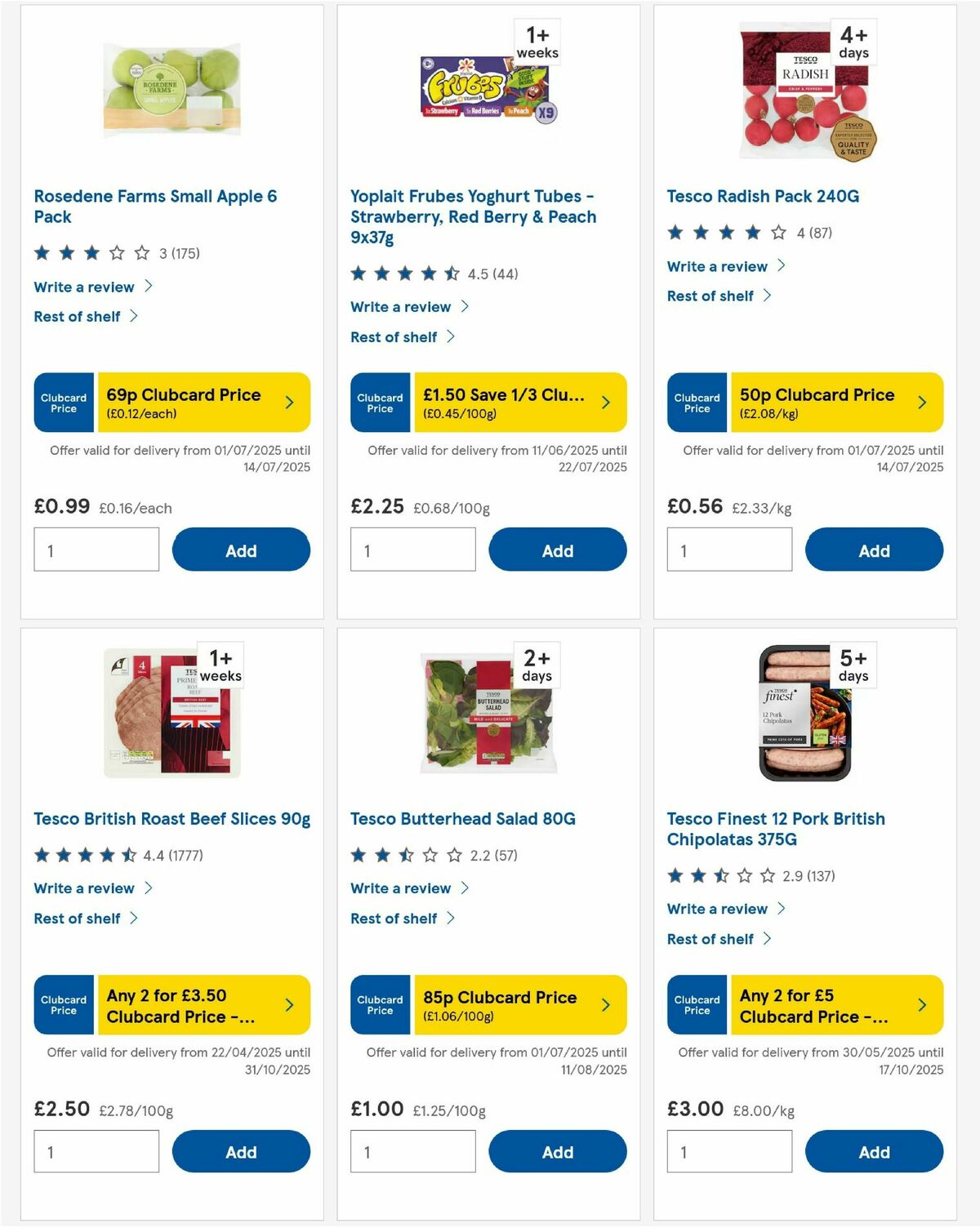TESCO Offers from 10 July