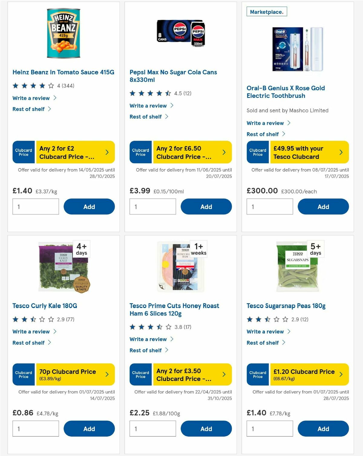 TESCO Offers from 10 July