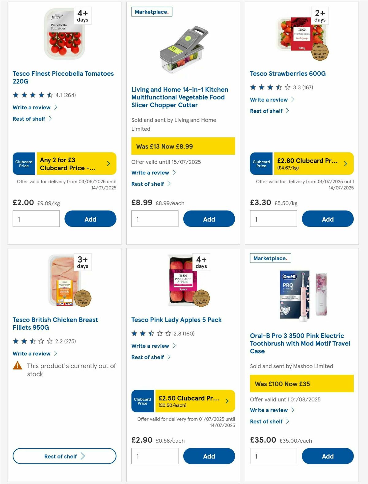 TESCO Offers from 10 July