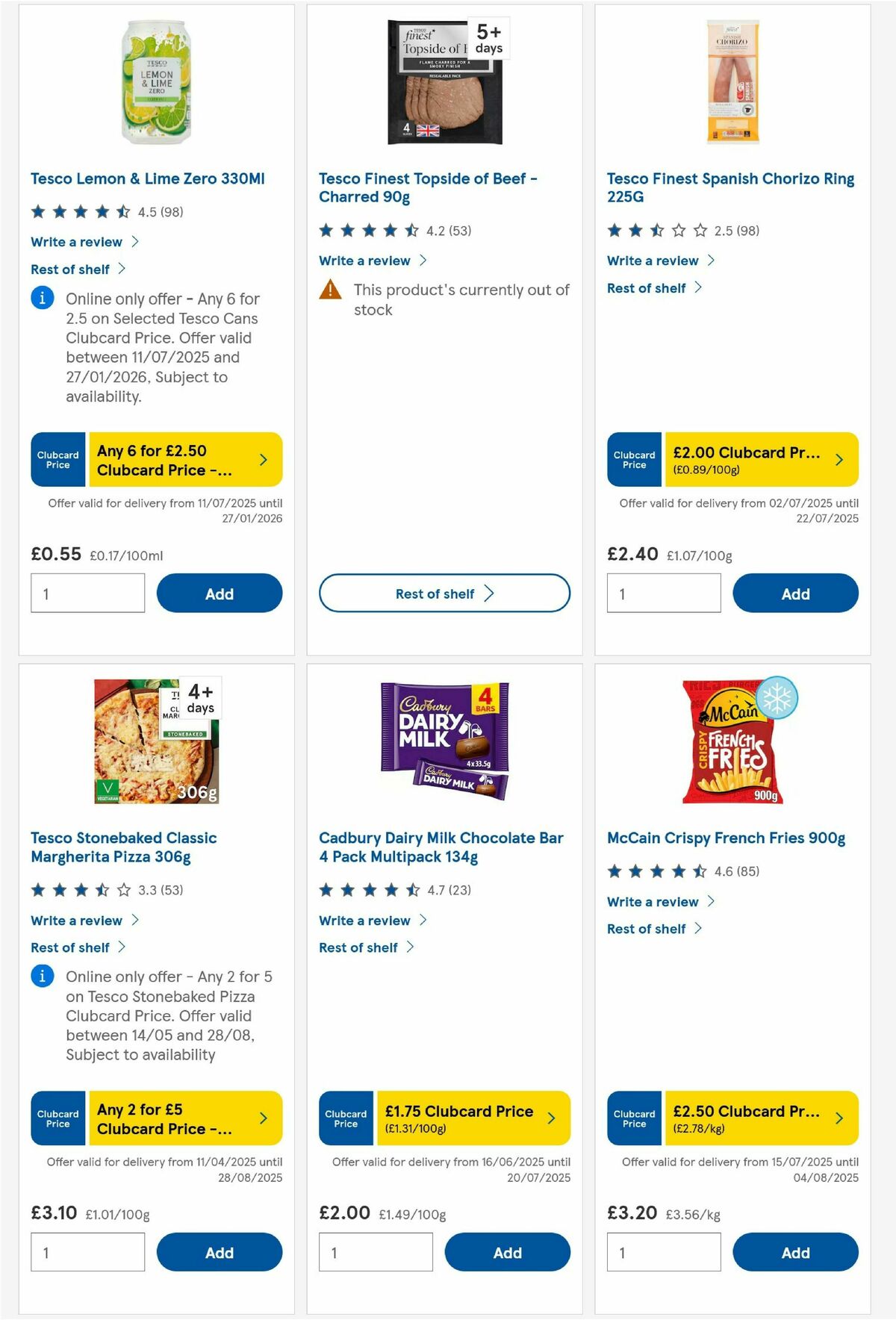 TESCO Offers from 17 July