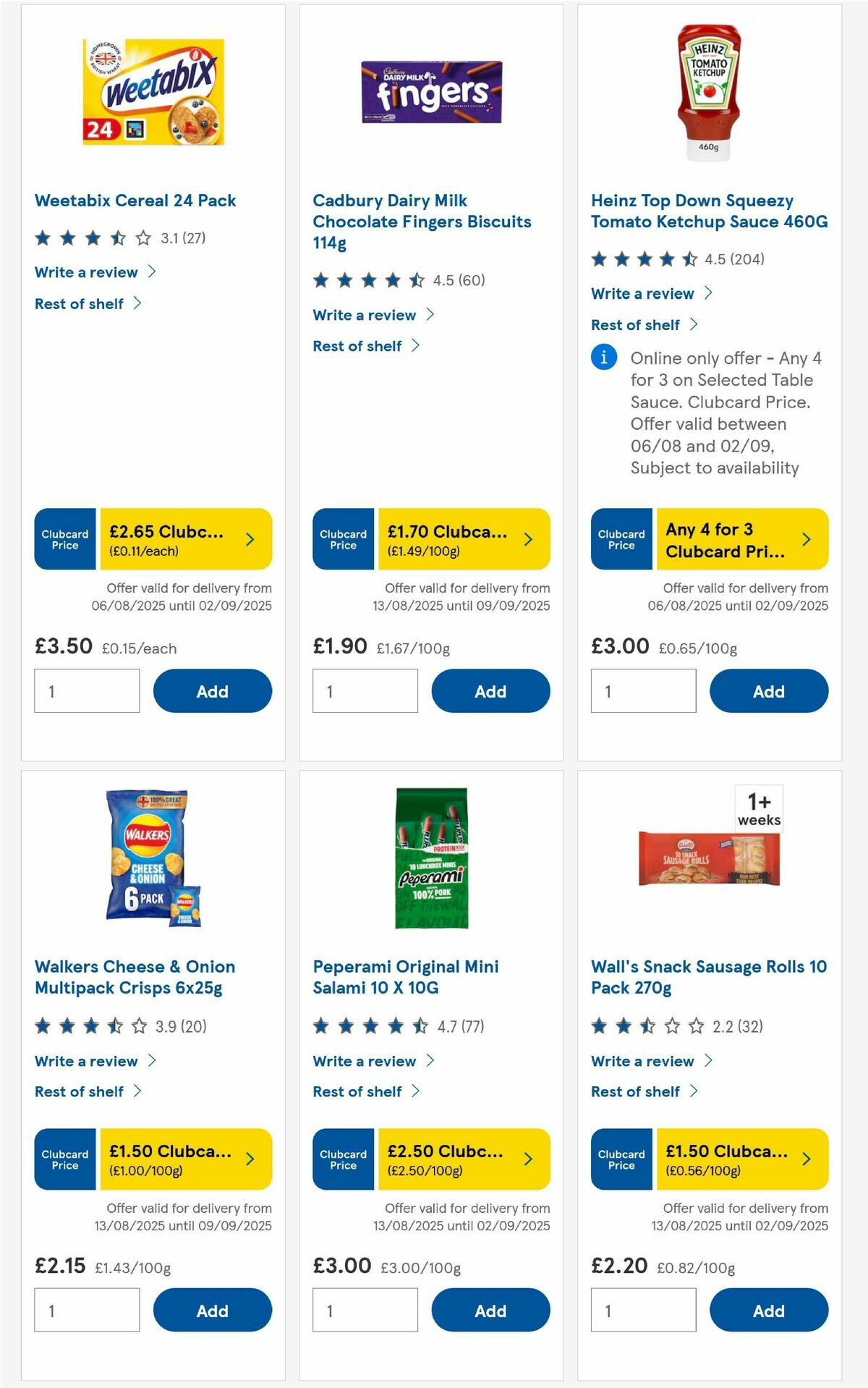 TESCO Offers from 14 August