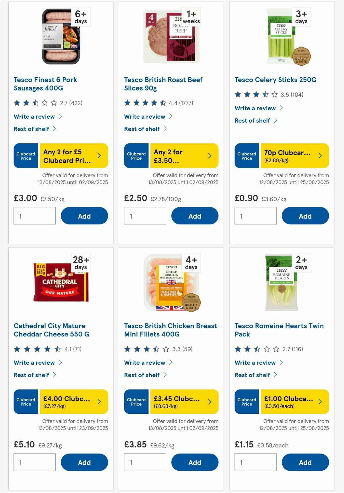 TESCO Offers from 14 August