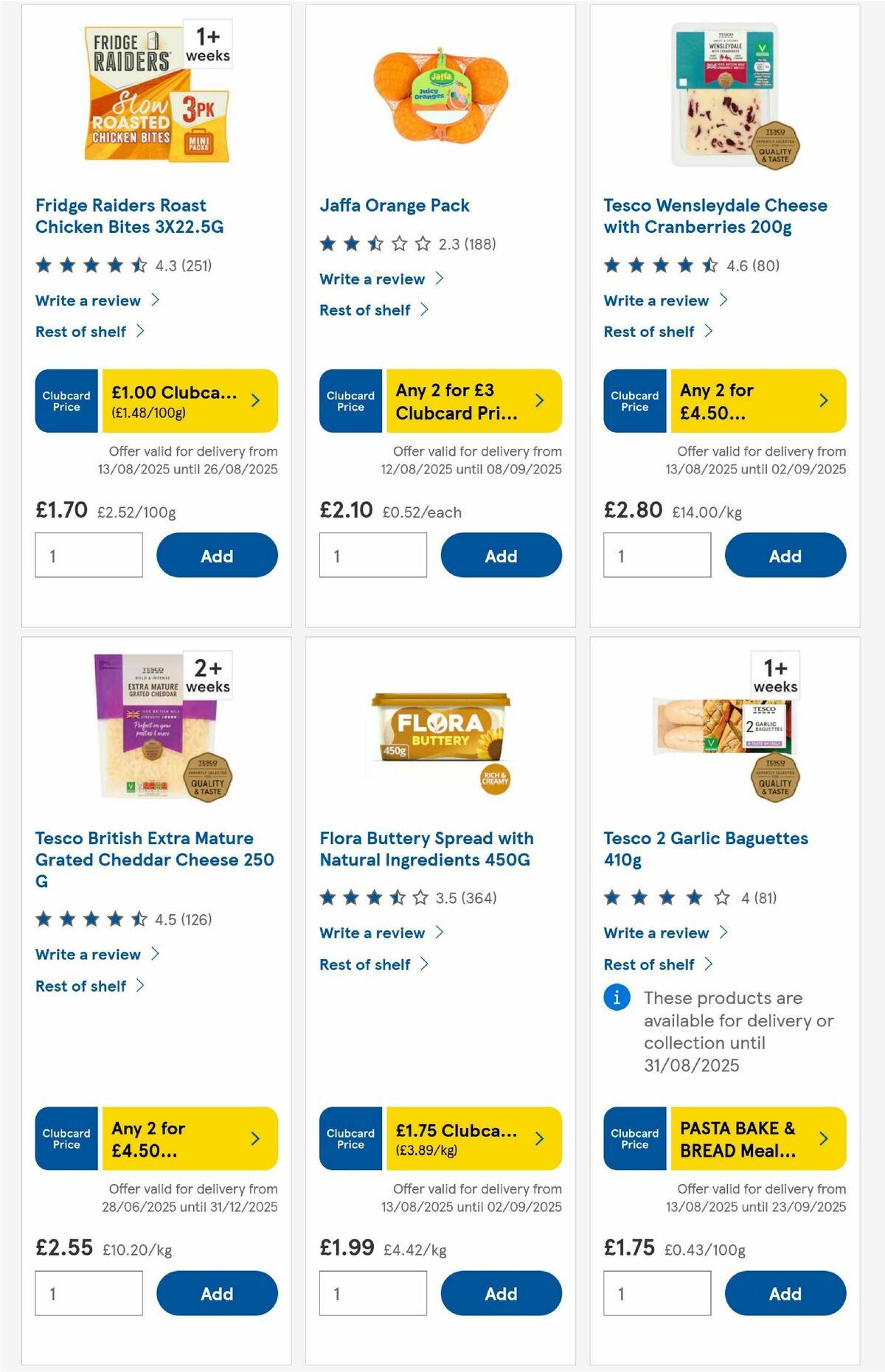 TESCO Offers from 14 August