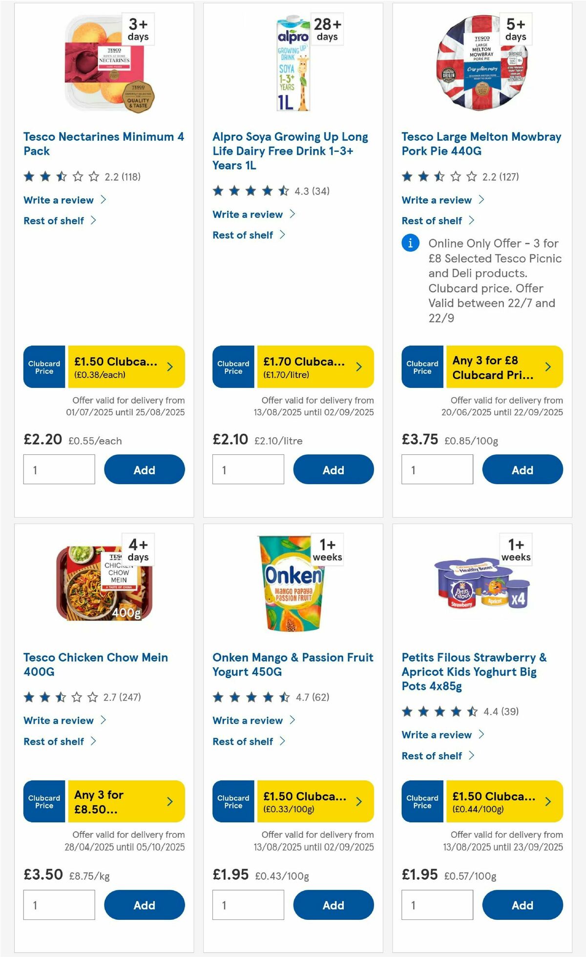 TESCO Offers from 21 August