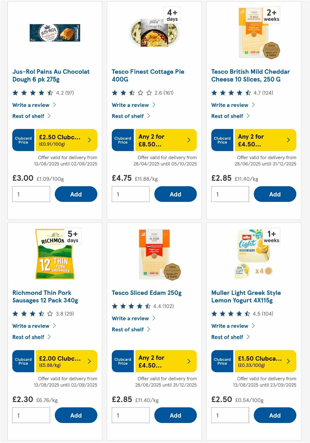 TESCO Offers from 21 August