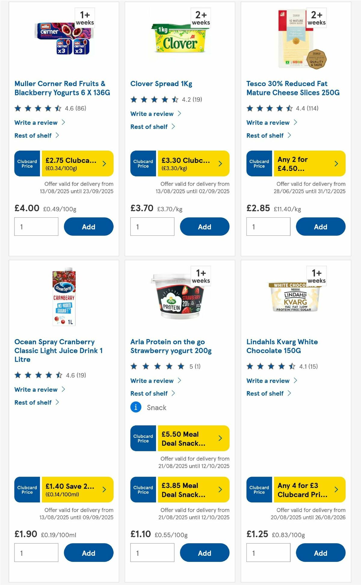 TESCO Offers from 21 August