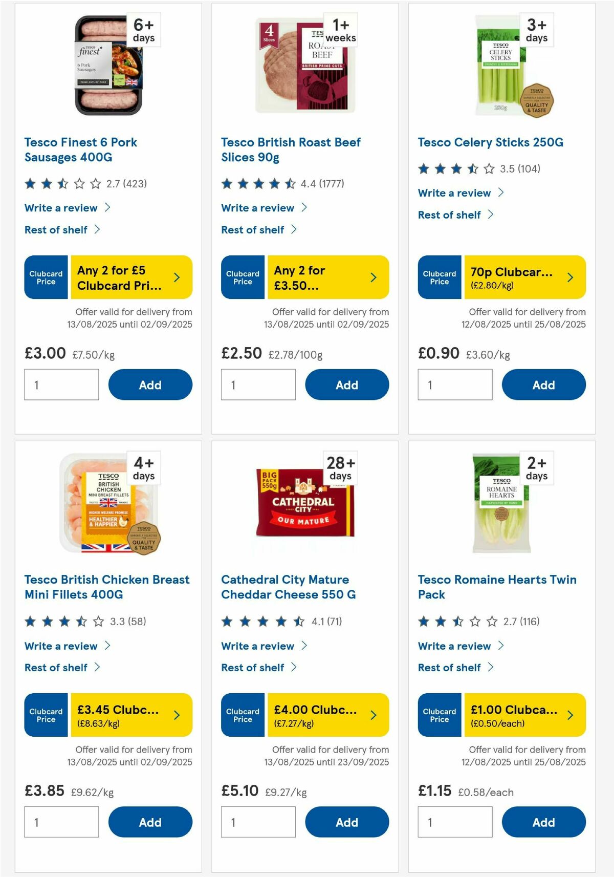 TESCO Offers from 21 August
