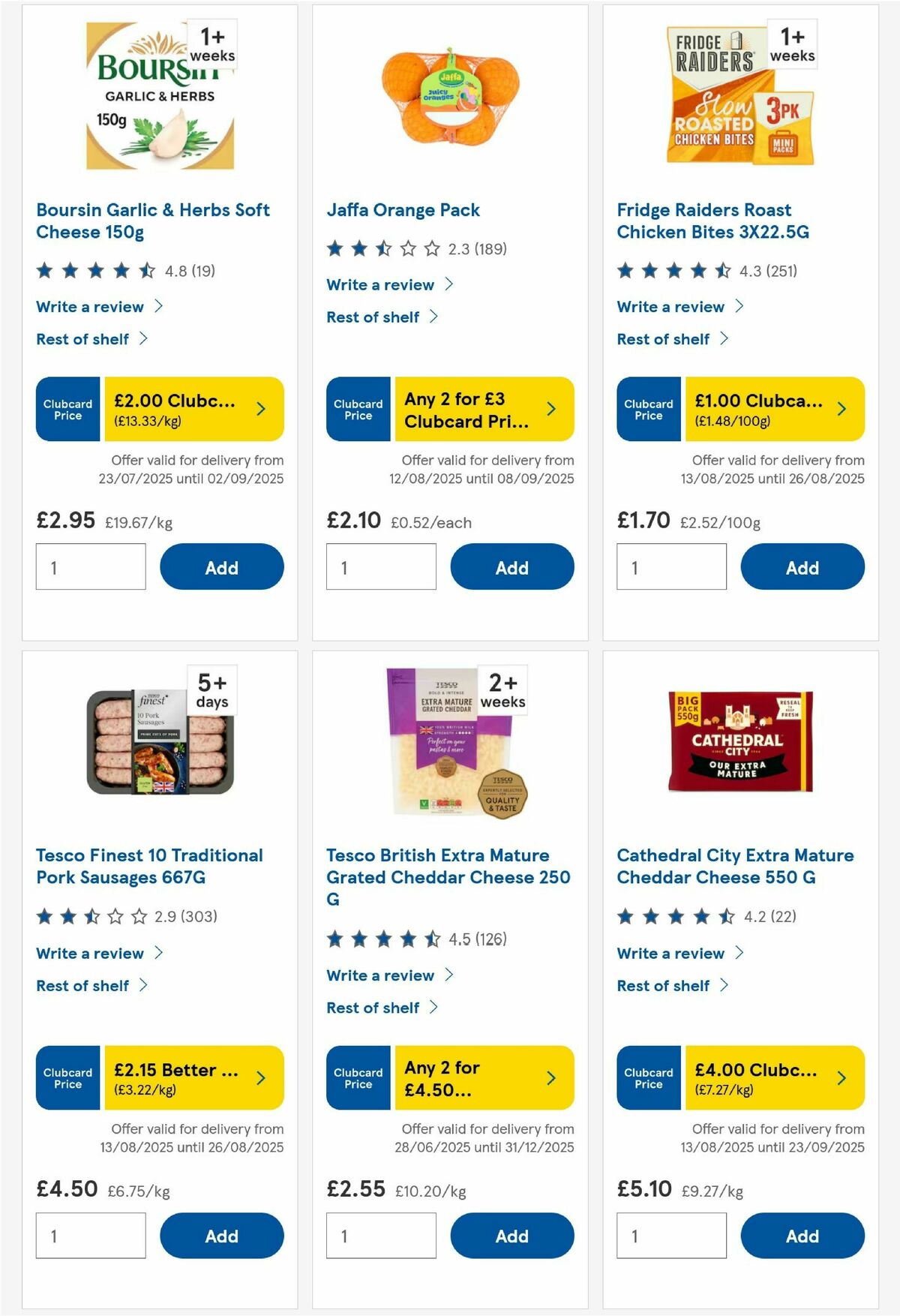 TESCO Offers from 21 August