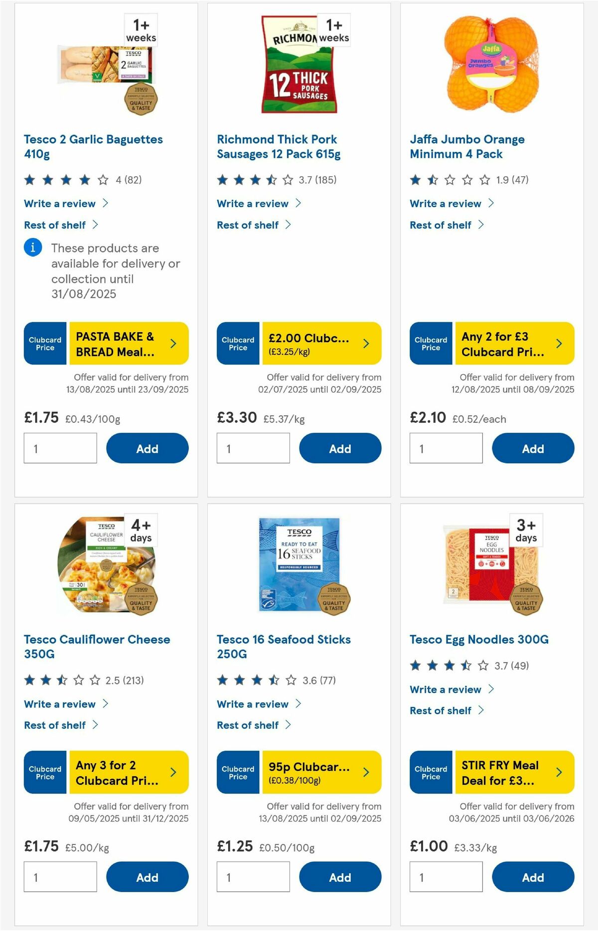 TESCO Offers from 21 August