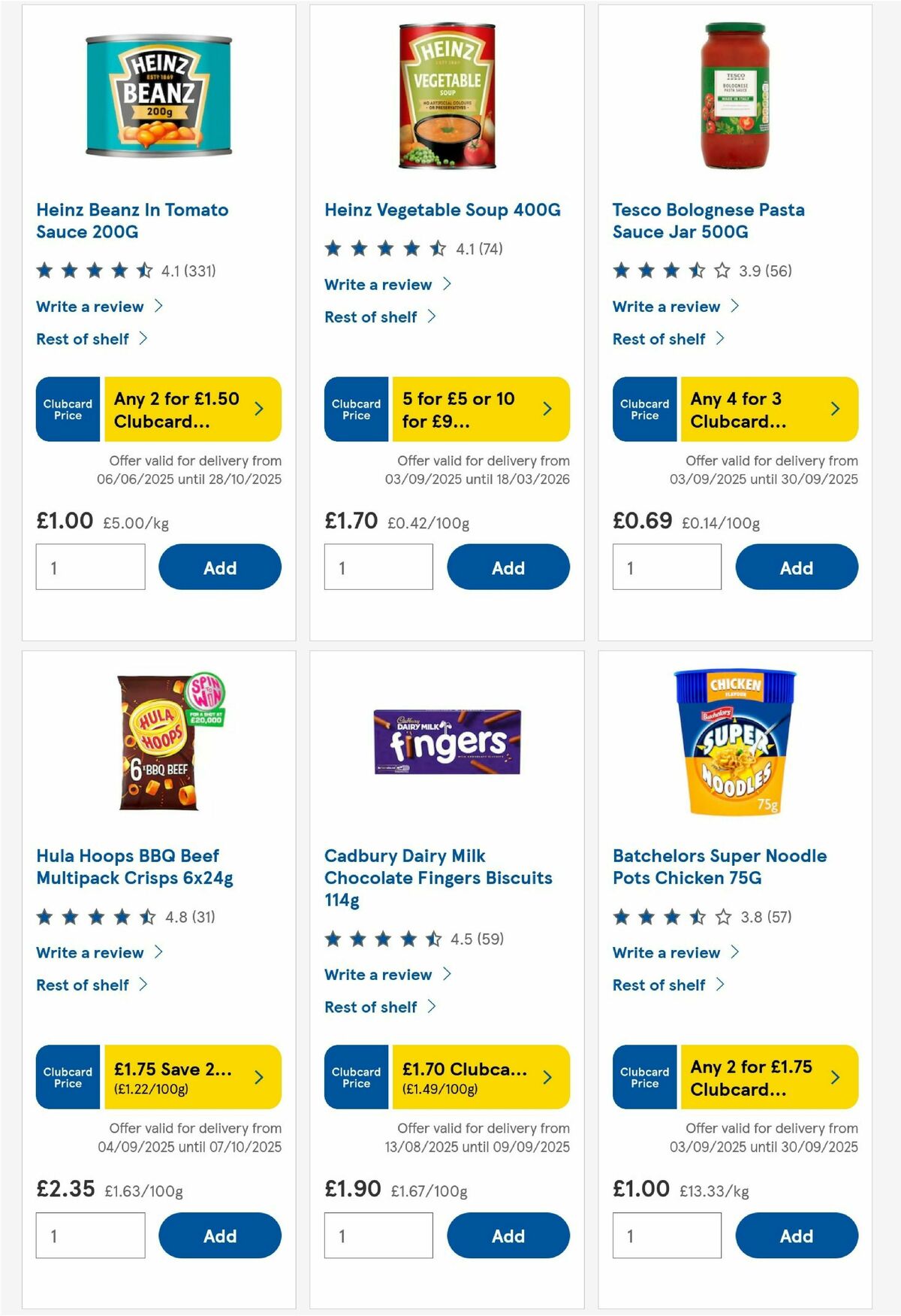 TESCO Offers from 4 September