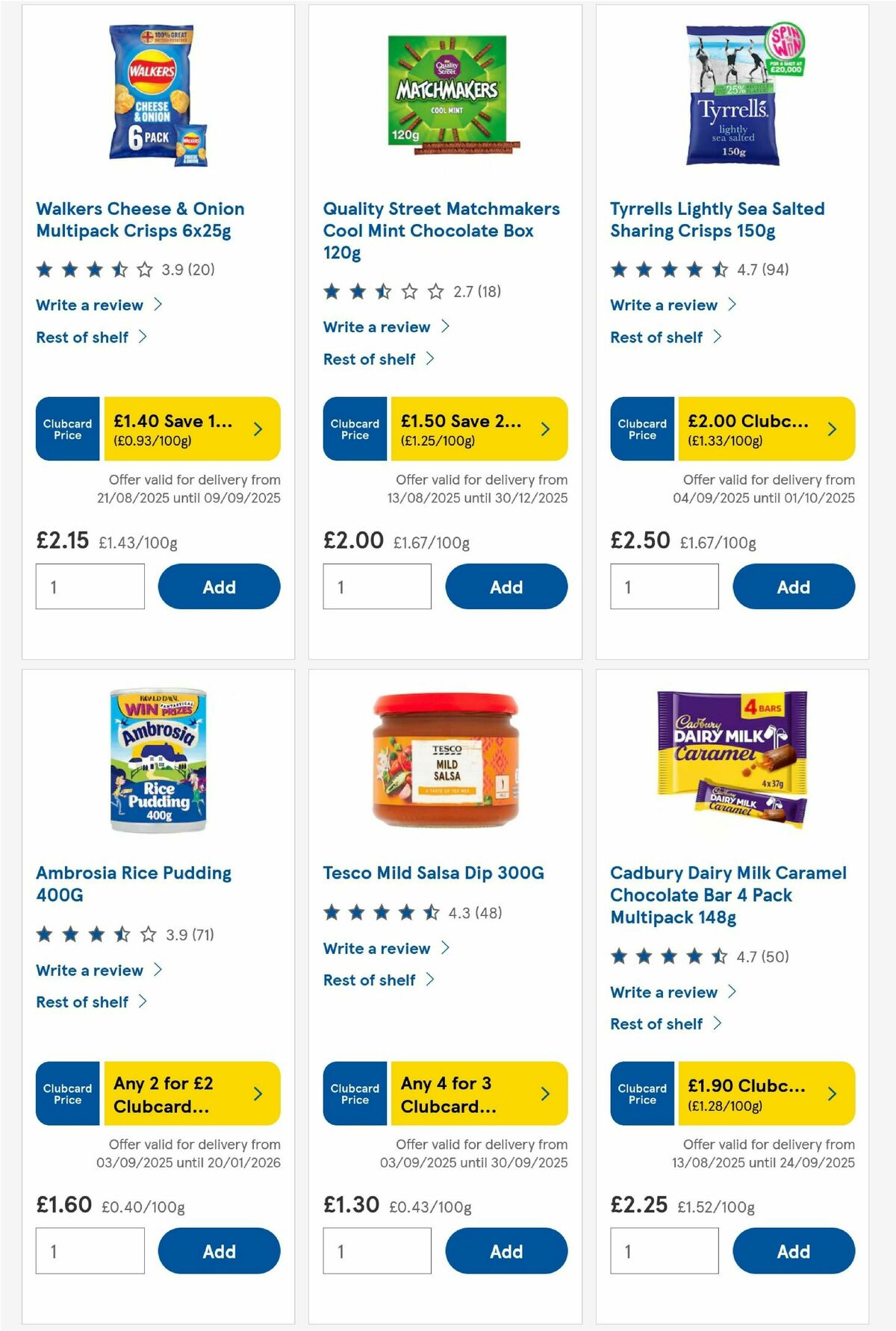 TESCO Offers from 4 September