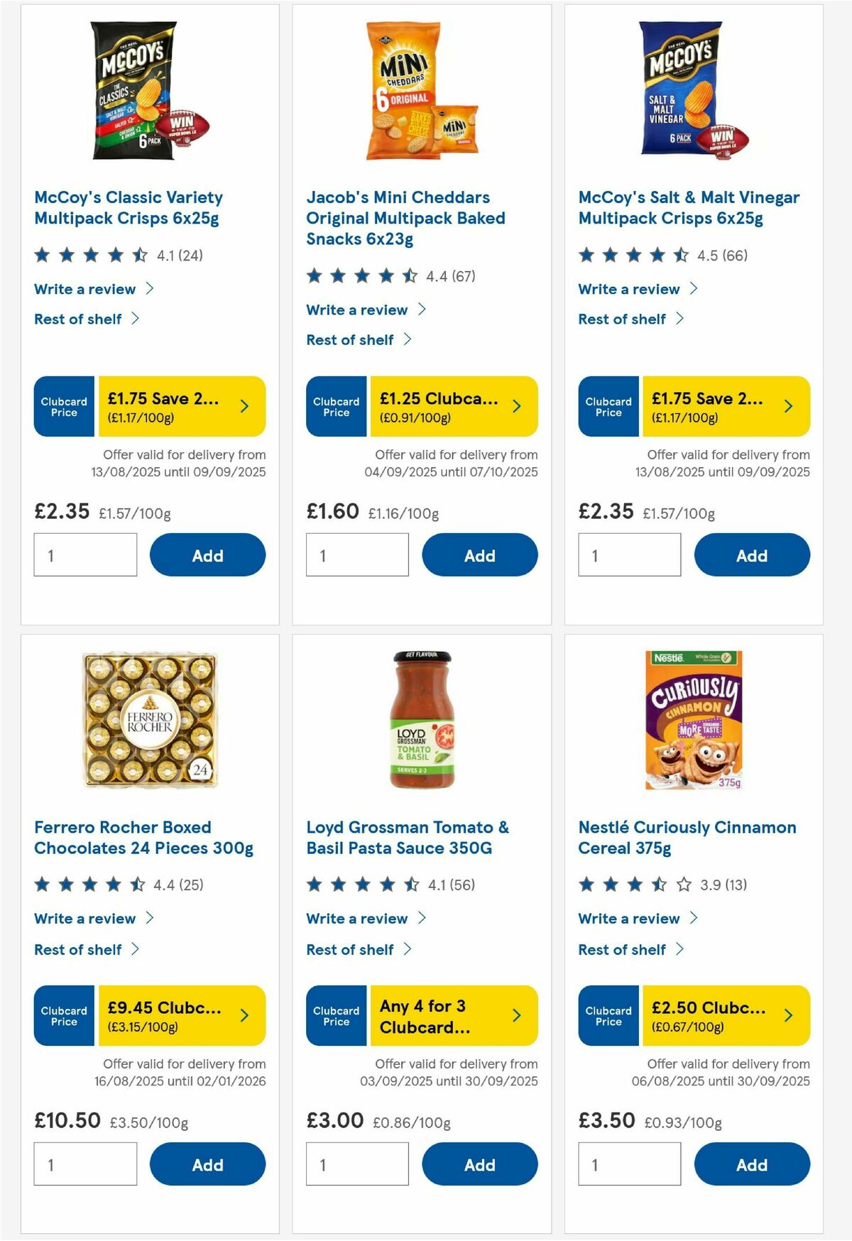 TESCO Offers from 4 September