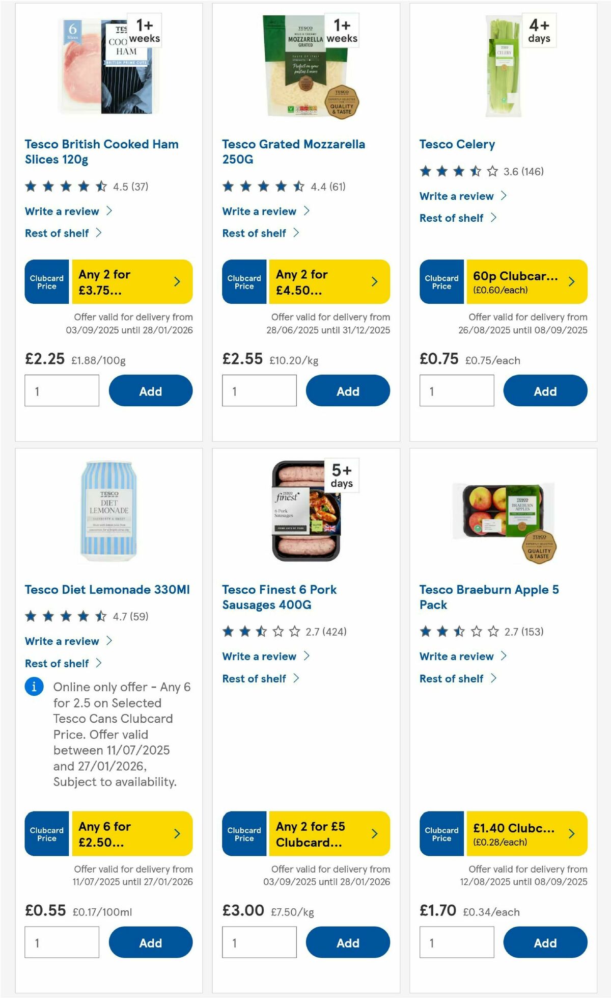 TESCO Offers from 4 September