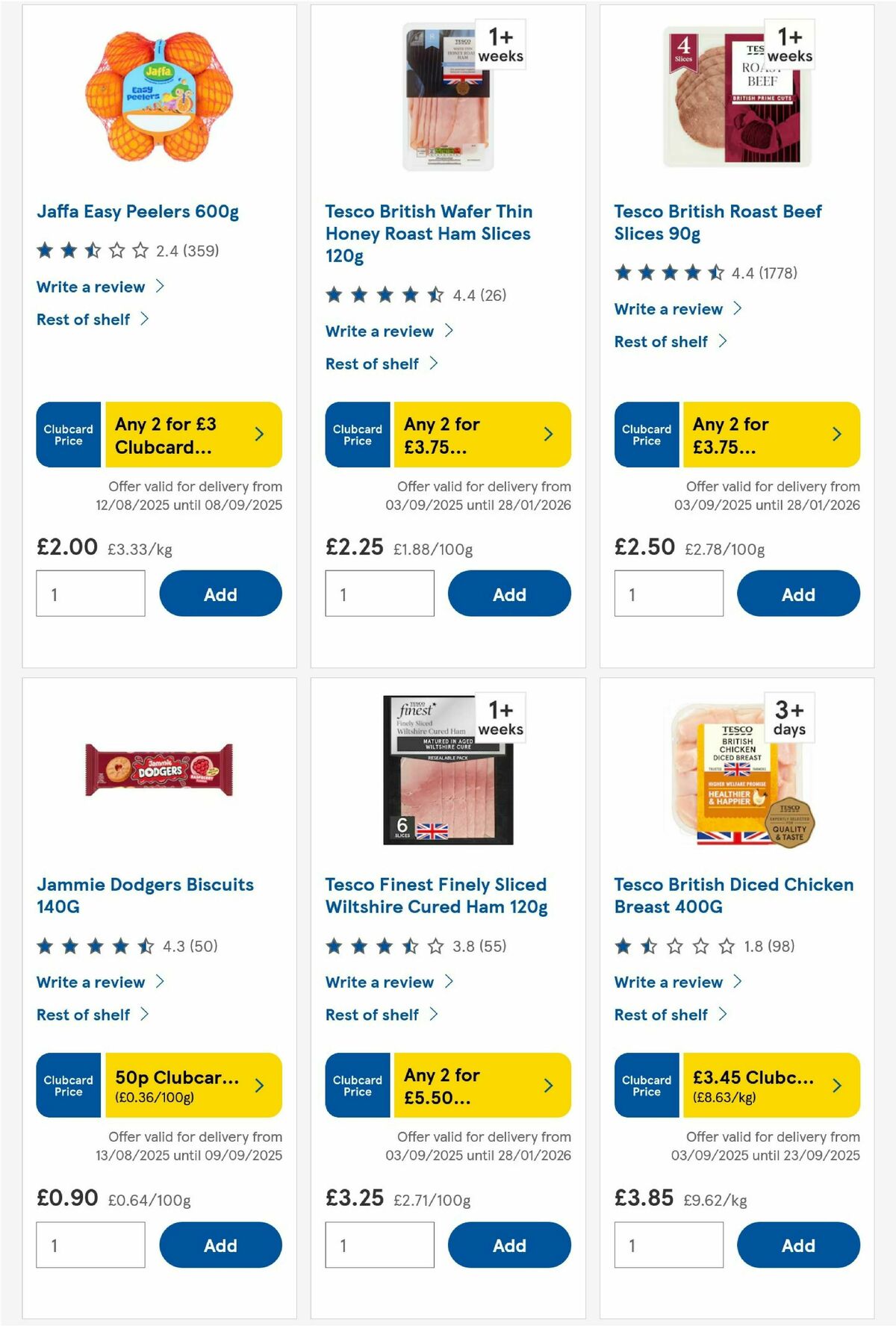 TESCO Offers from 4 September