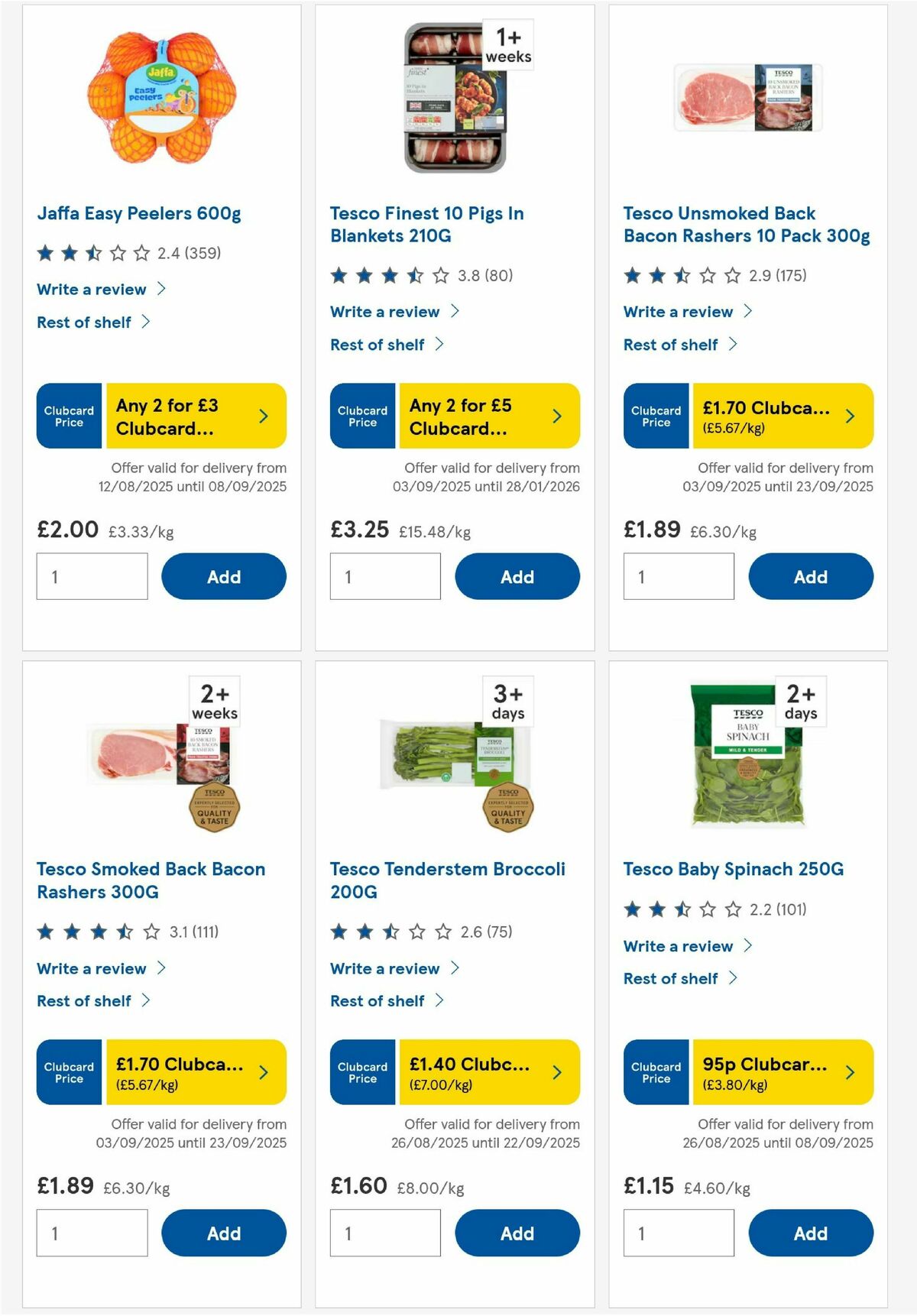 TESCO Offers from 4 September