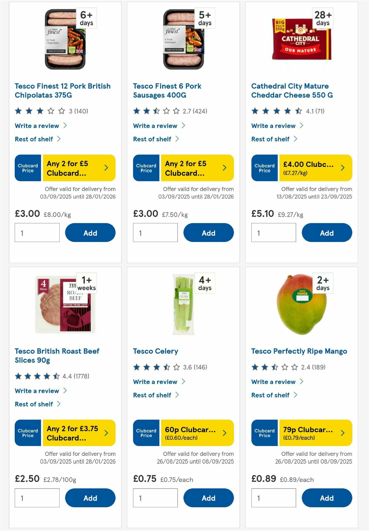 TESCO Offers from 4 September